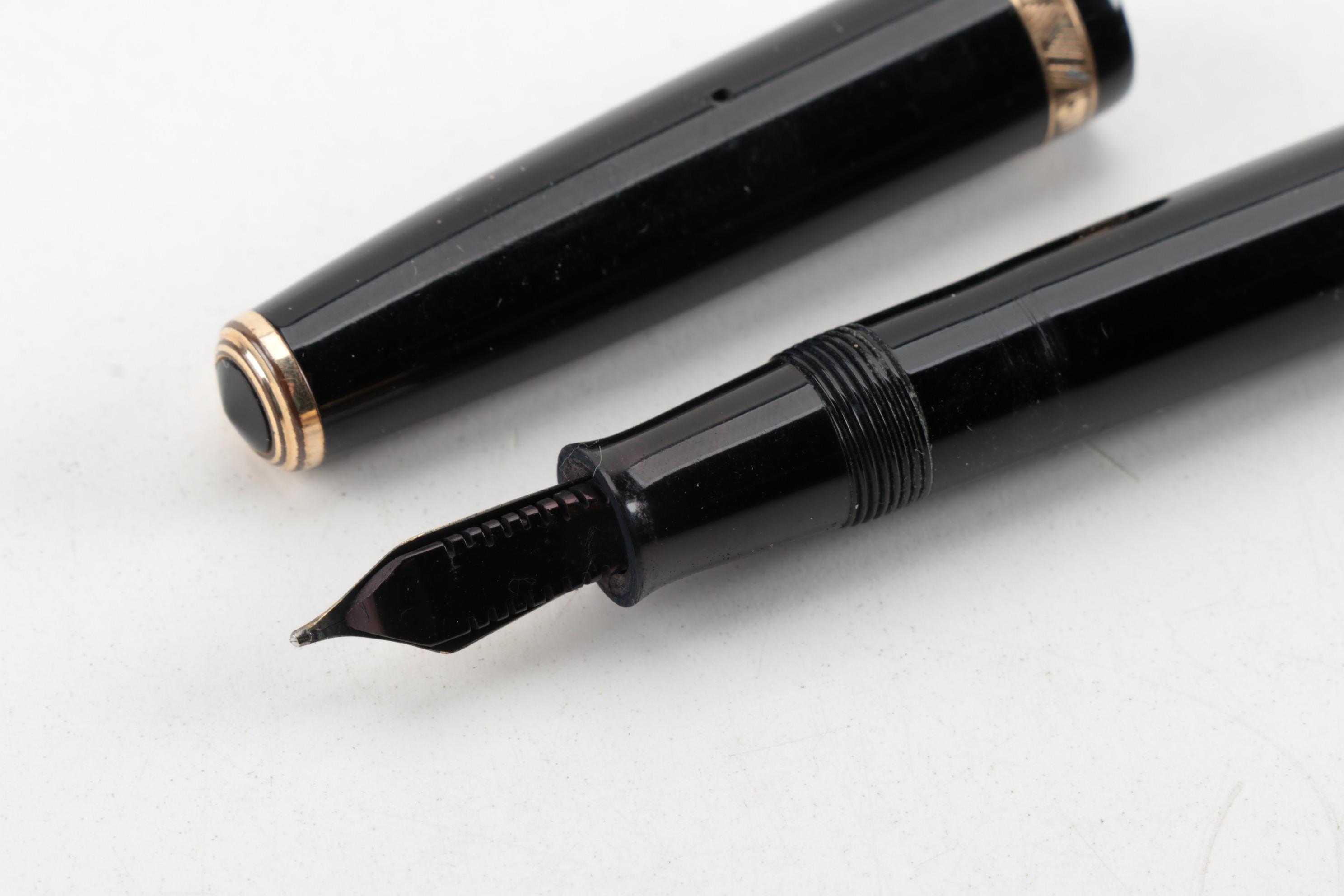 Waterman "Taperite Stateleigh" and Parker "Duofold" Fountain Pens, 1940s - 1950s