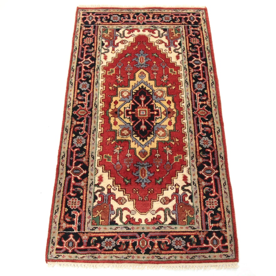 3' x 5'8 Hand-Knotted Indo-Persian Heriz Serapi Rug, 2010s