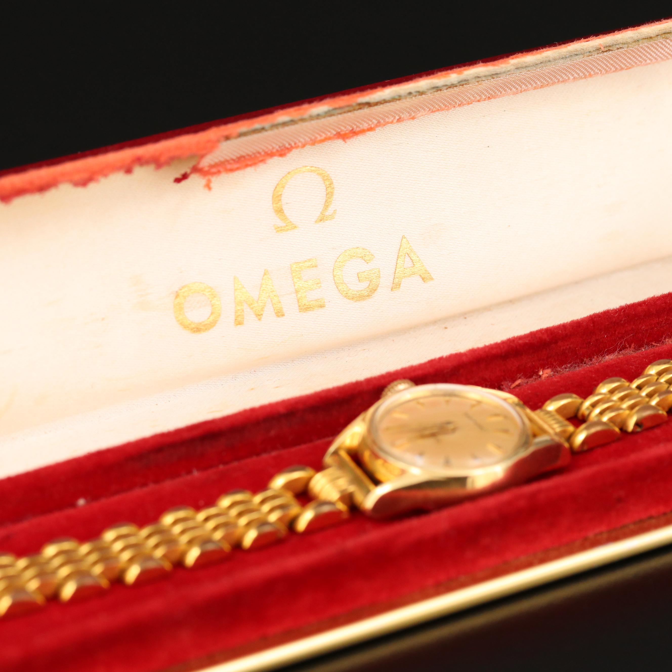 Vintage Omega Seamaster Gold Tone Stem Wind Watch, Circa 1957