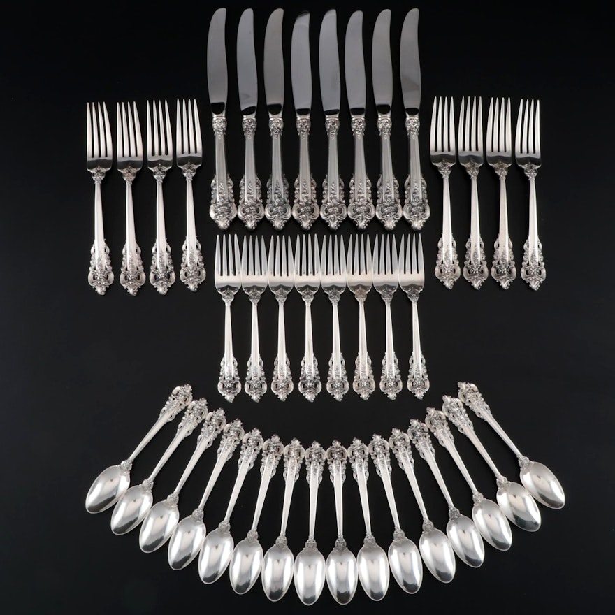 Wallace "Grande Baroque" Sterling Flatware for Eight, Mid/Late 20th Century