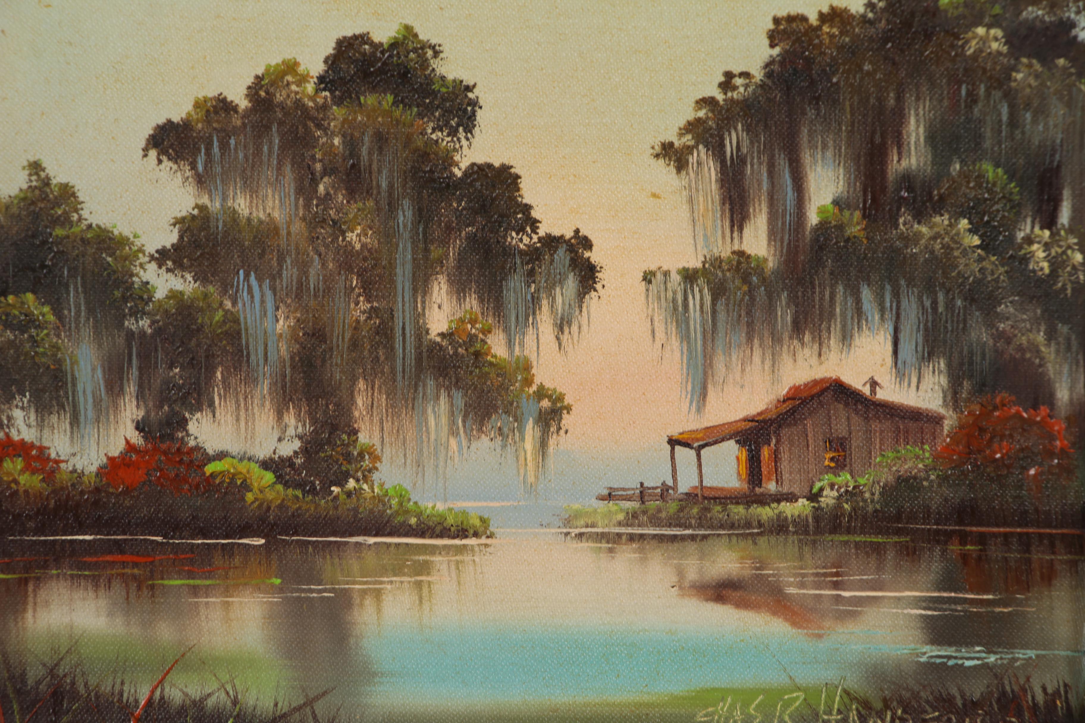 Charles Handford Oil Painting of a Bayou