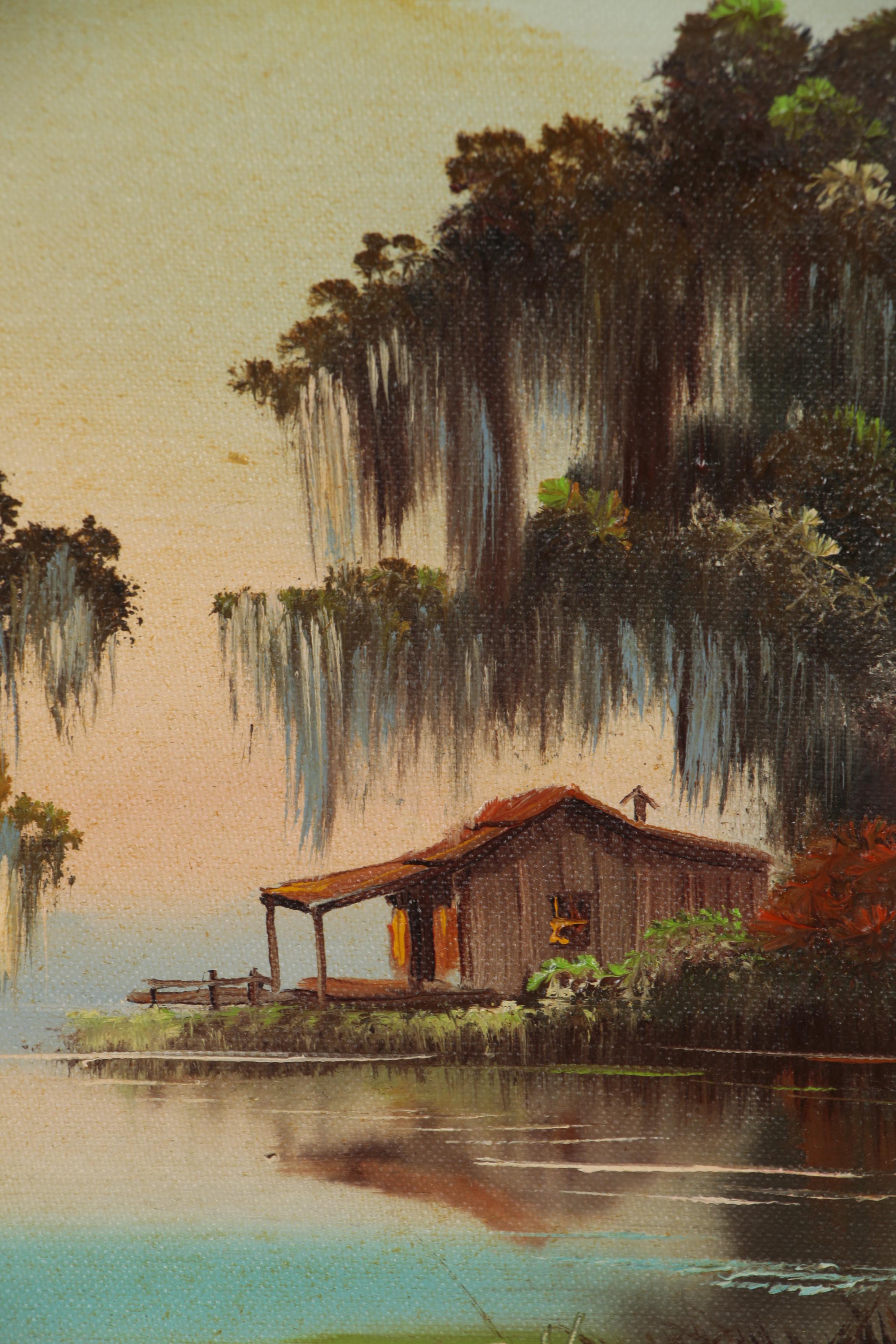 Charles Handford Oil Painting of a Bayou