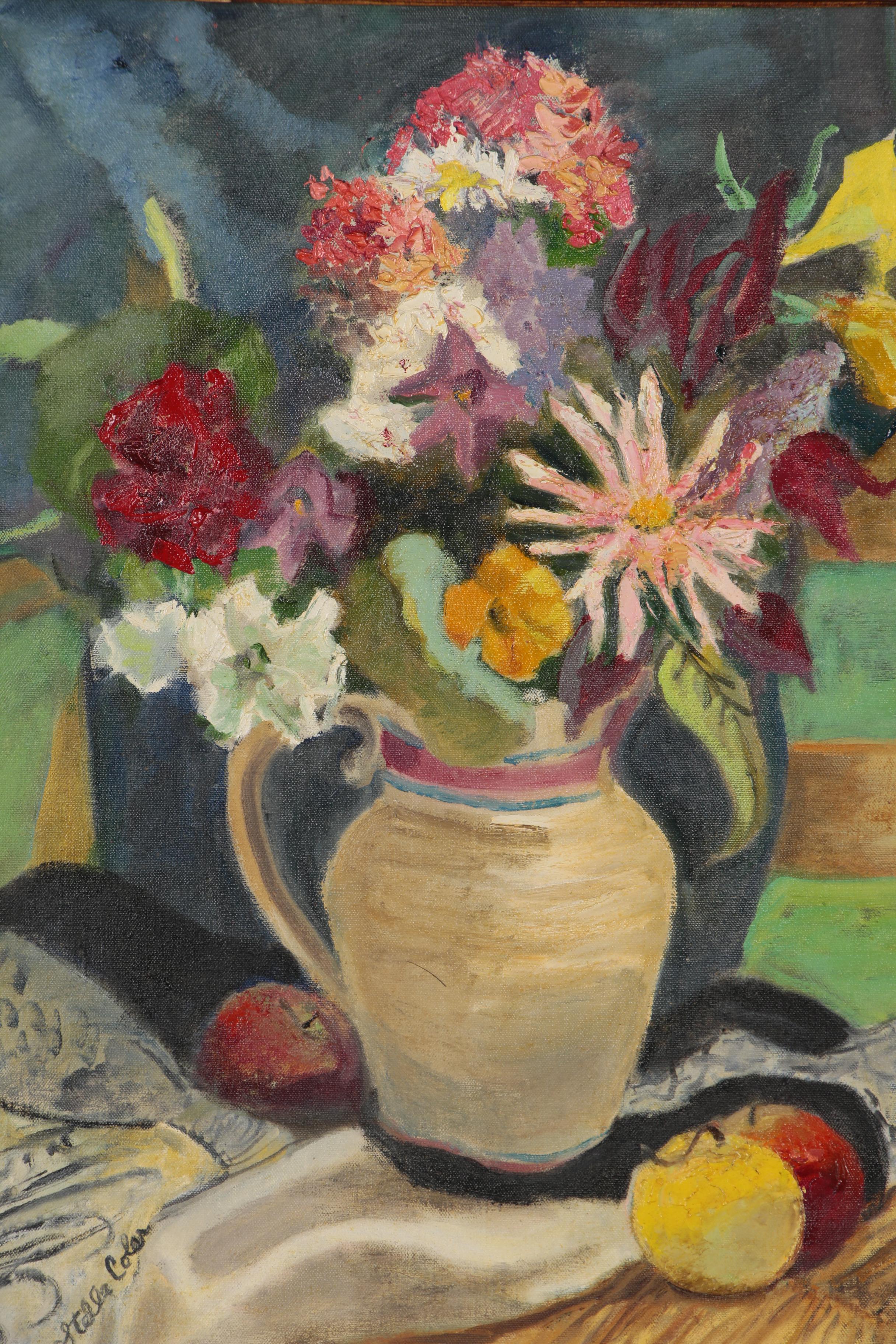 Stella Coler Oil Painting "From an English Garden", 1971