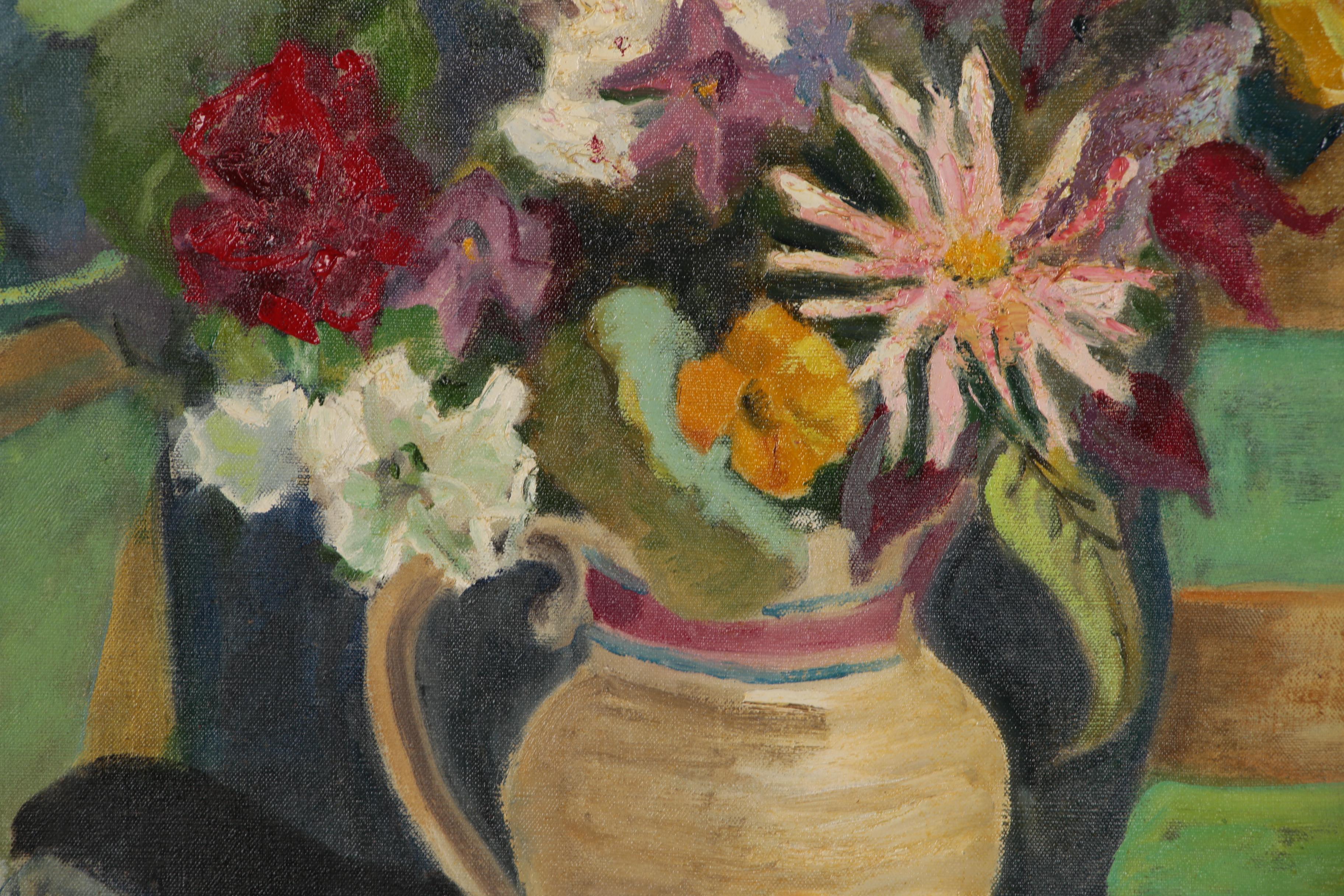 Stella Coler Oil Painting "From an English Garden", 1971
