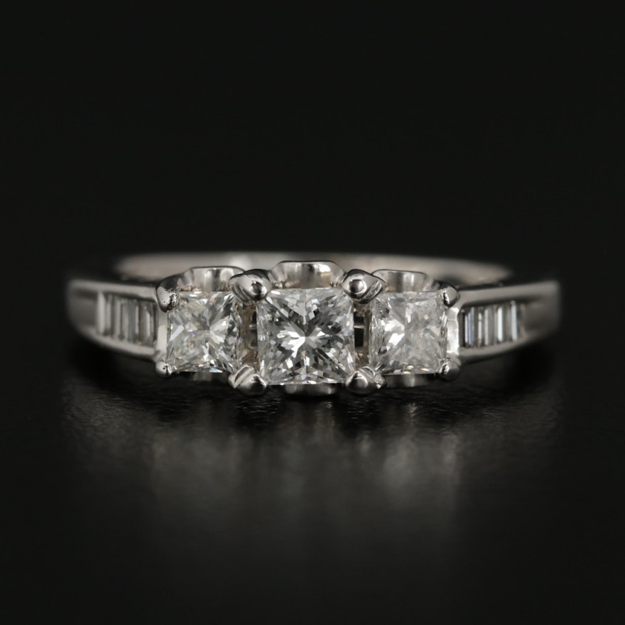 14K White Gold Diamond Ring