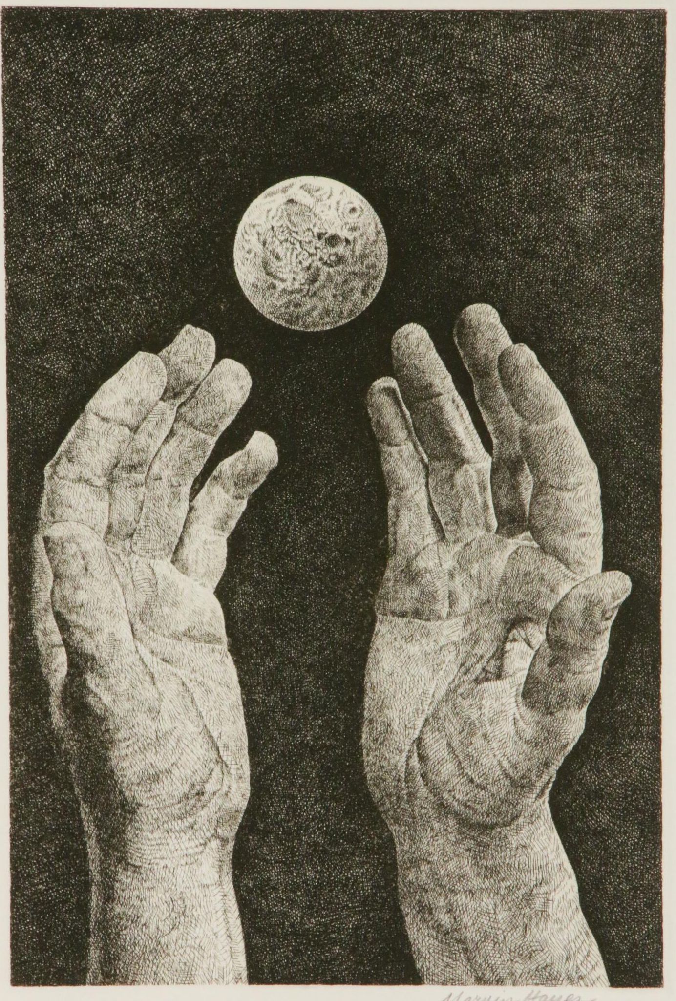 Marvin Hayes Biblical Etching "Creation," 1976
