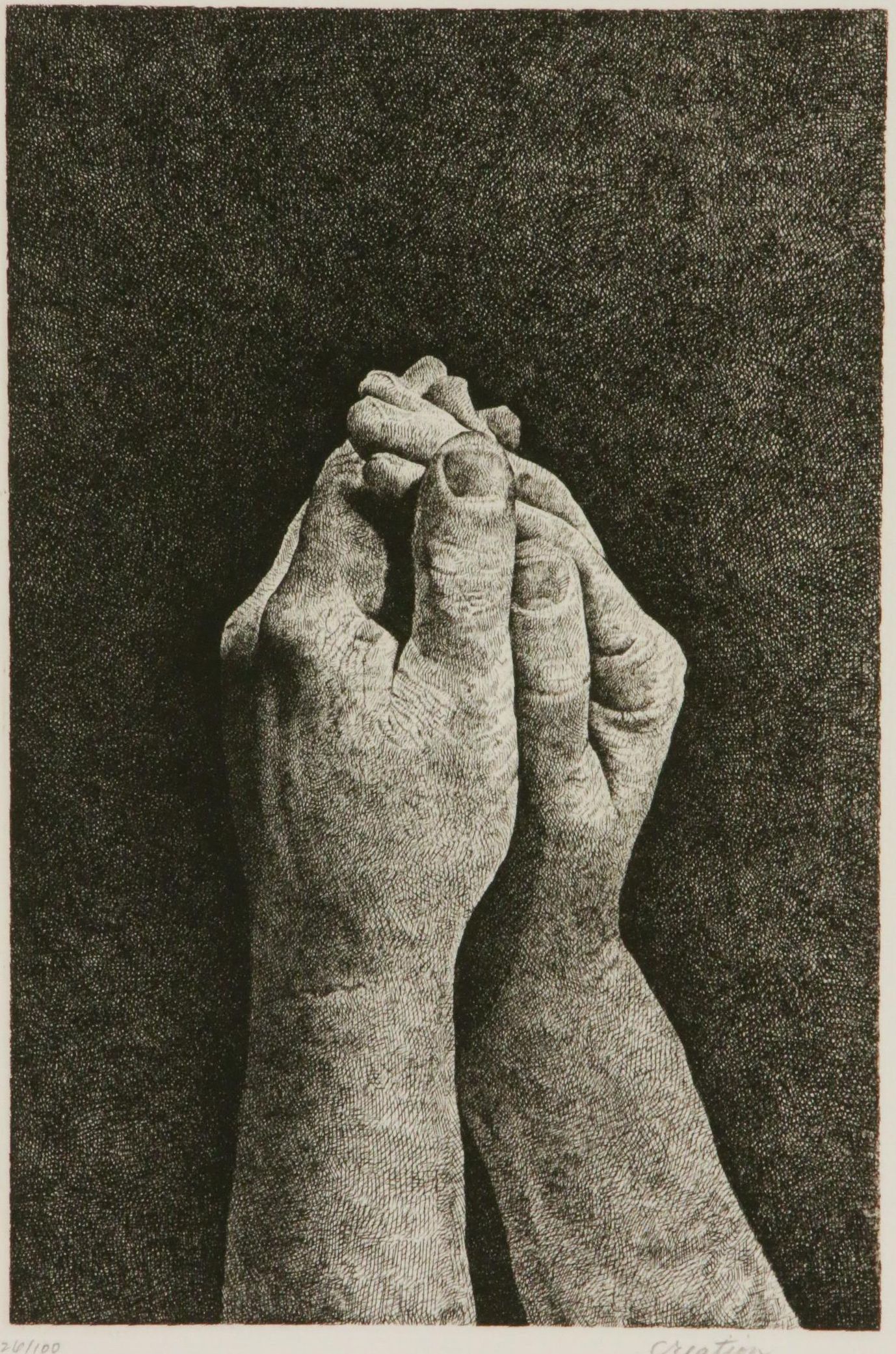 Marvin Hayes Biblical Etching "Creation," 1976