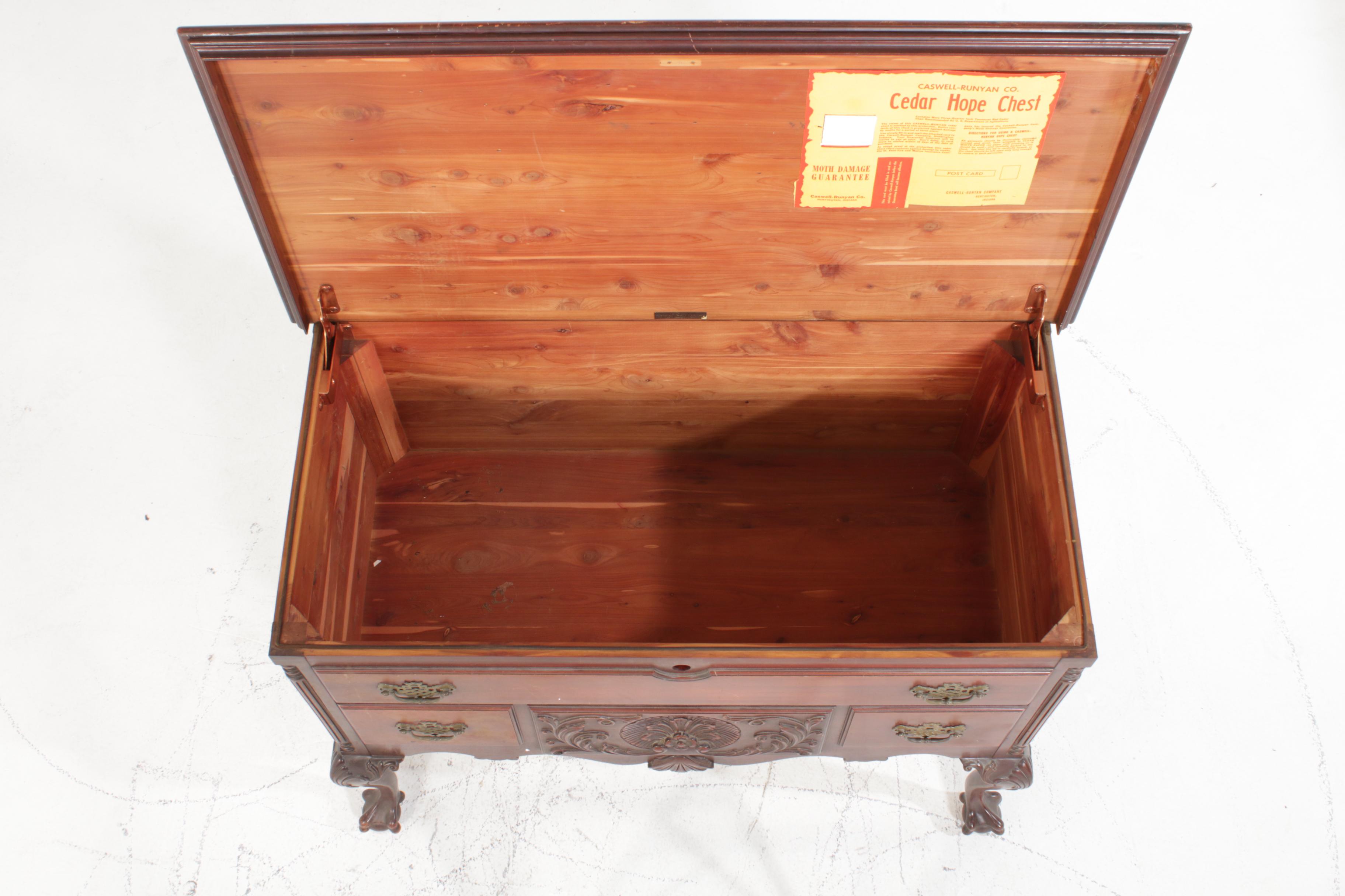 Caswell-Runyan Chippendale Style Cedar Hope Chest, Mid-20th Century