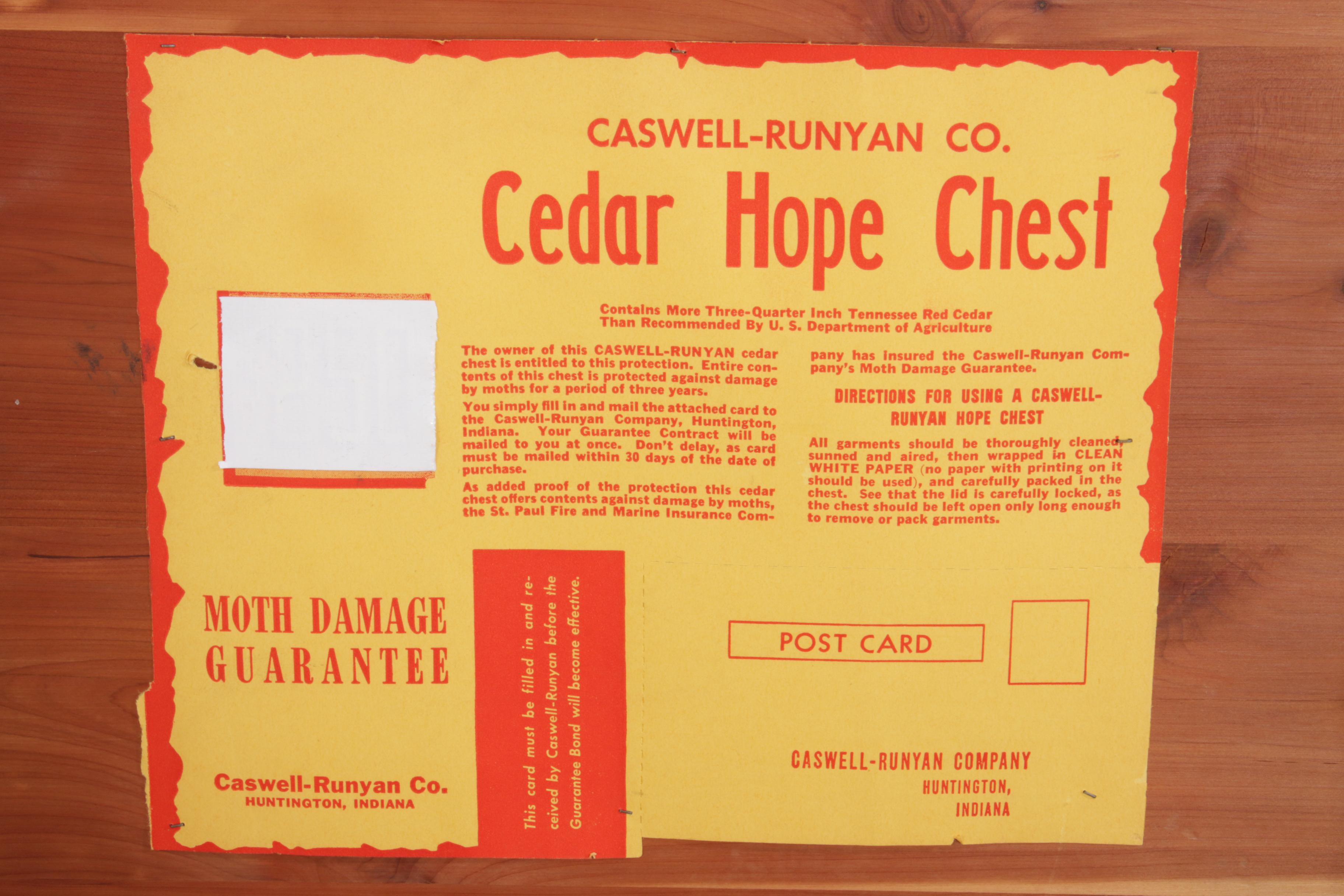 Caswell-Runyan Chippendale Style Cedar Hope Chest, Mid-20th Century