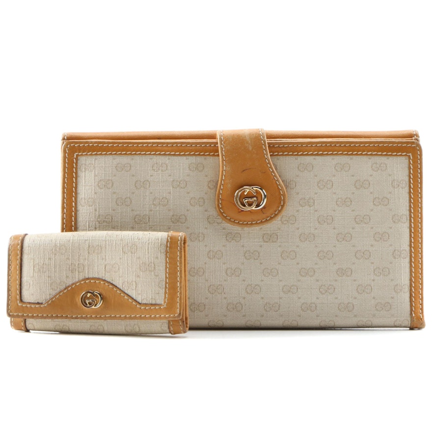 Gucci Continental Wallet and Key Case in Micro GG Supreme Canvas and Leather