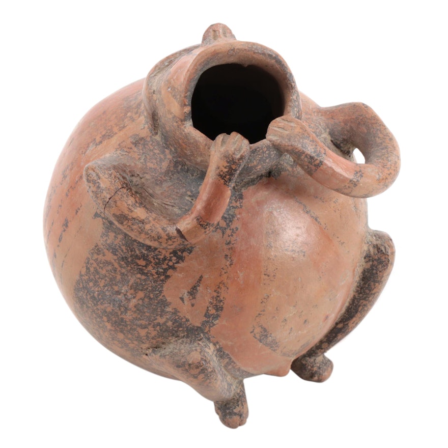 Pre-Columbian Frog Form Pottery Vessel