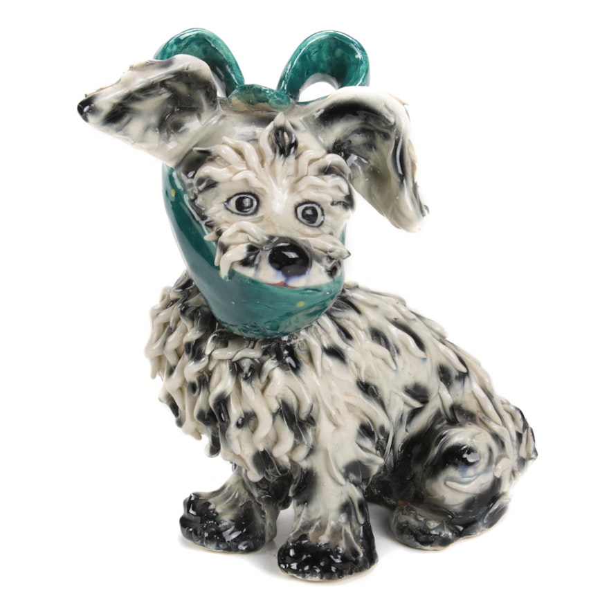 Italian Spaghetti Ware Terrier with Bandage Figurine