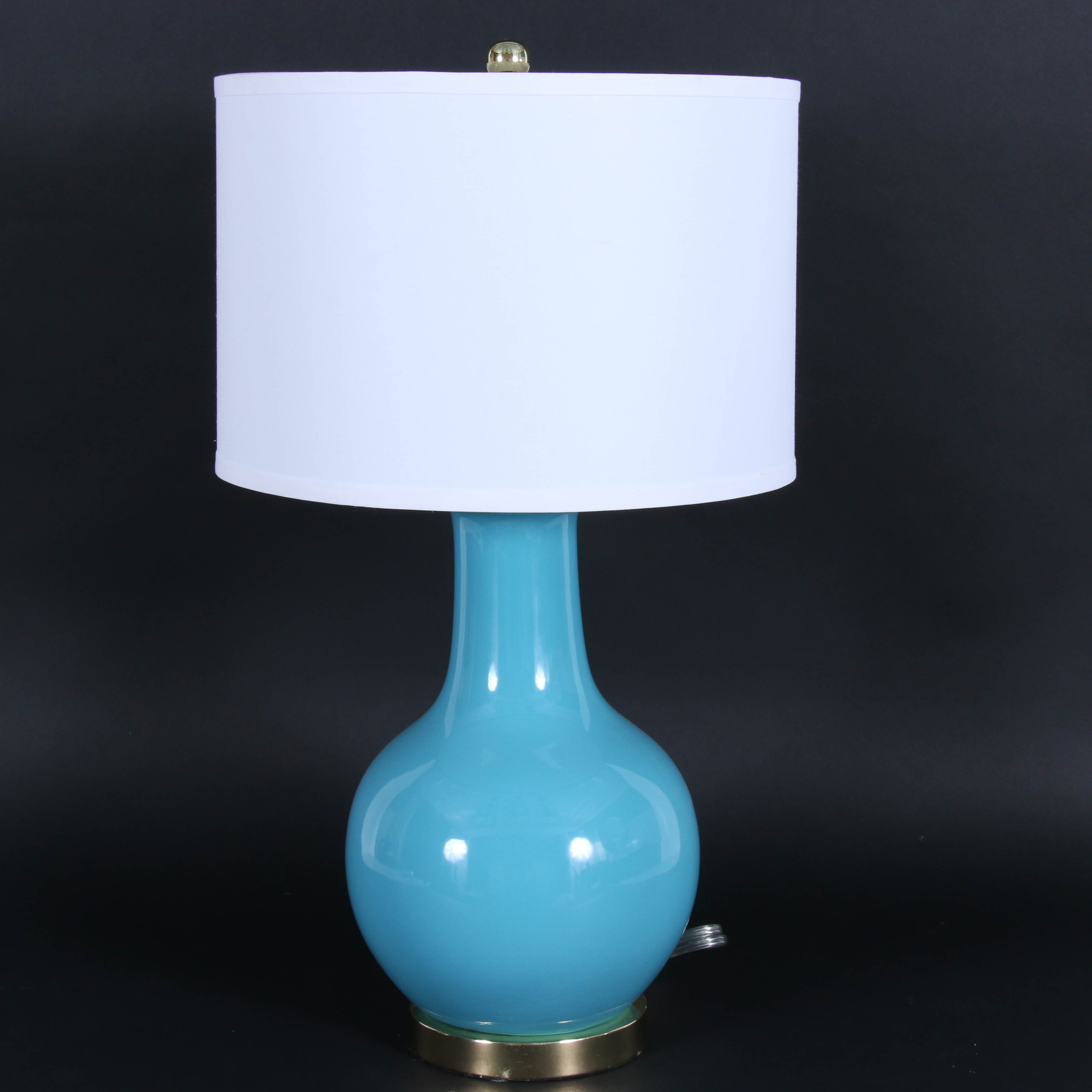 Modern Ceramic Table Lamp and Giclée Prints of Sliced Agates