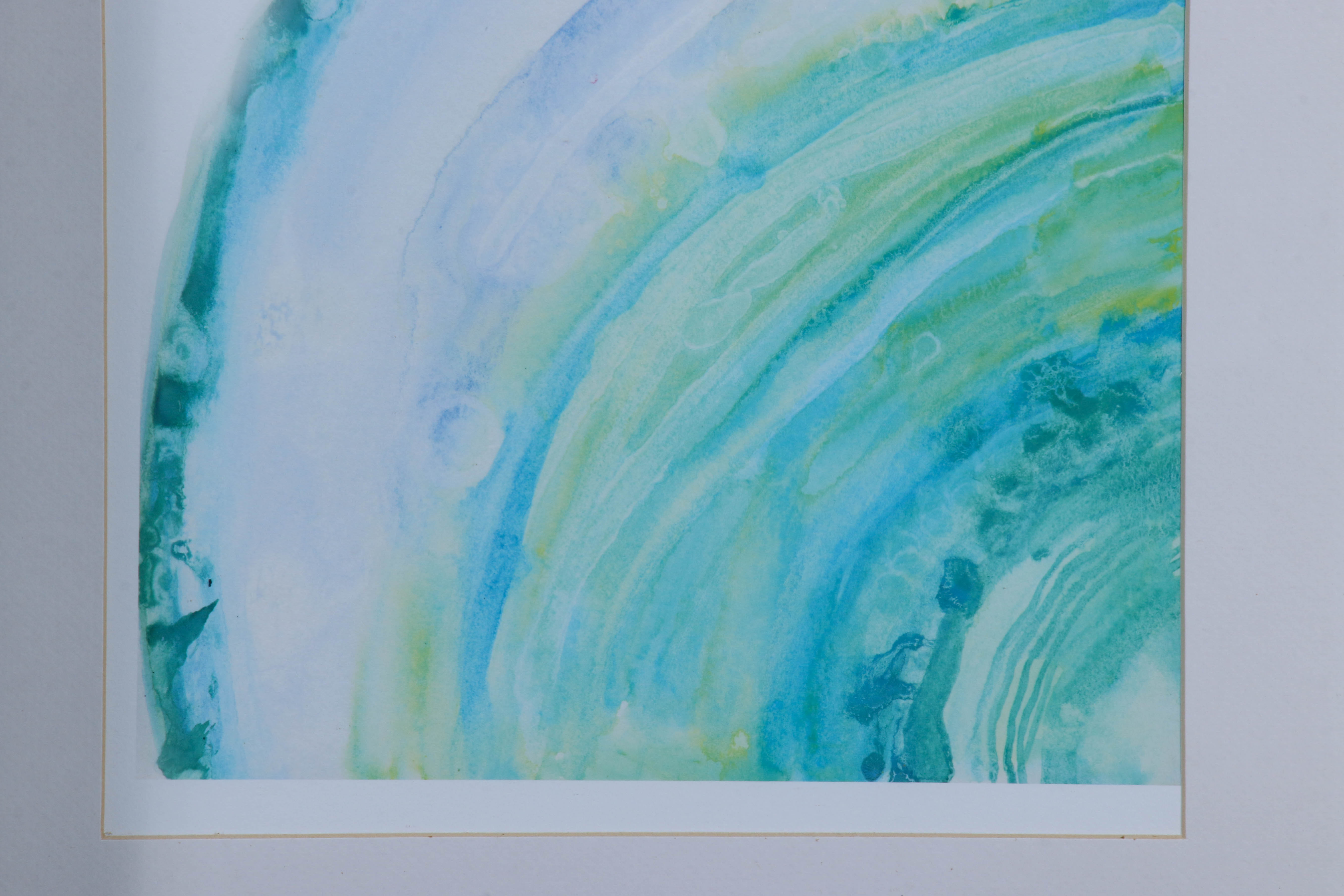 Modern Ceramic Table Lamp and Giclée Prints of Sliced Agates