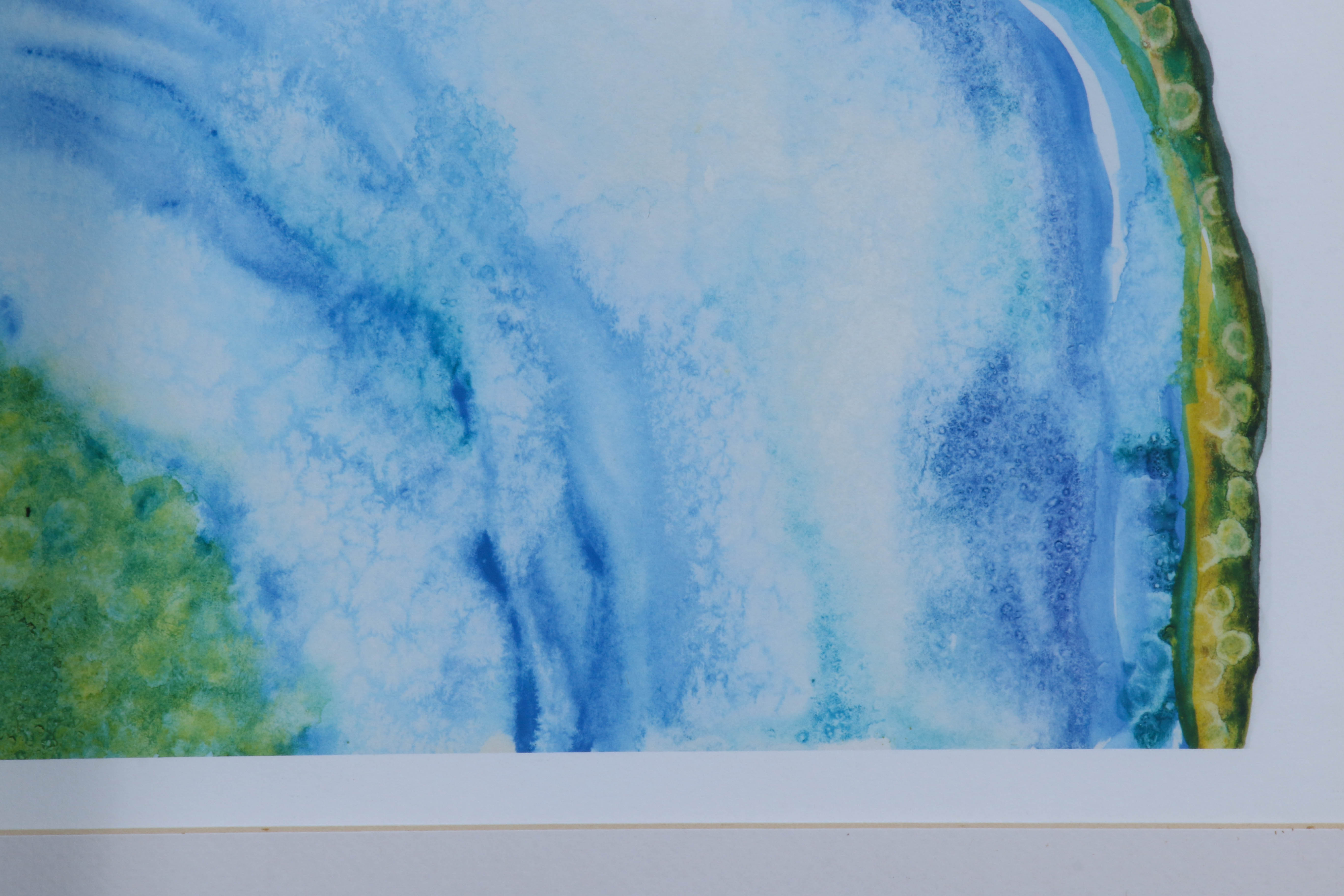 Modern Ceramic Table Lamp and Giclée Prints of Sliced Agates