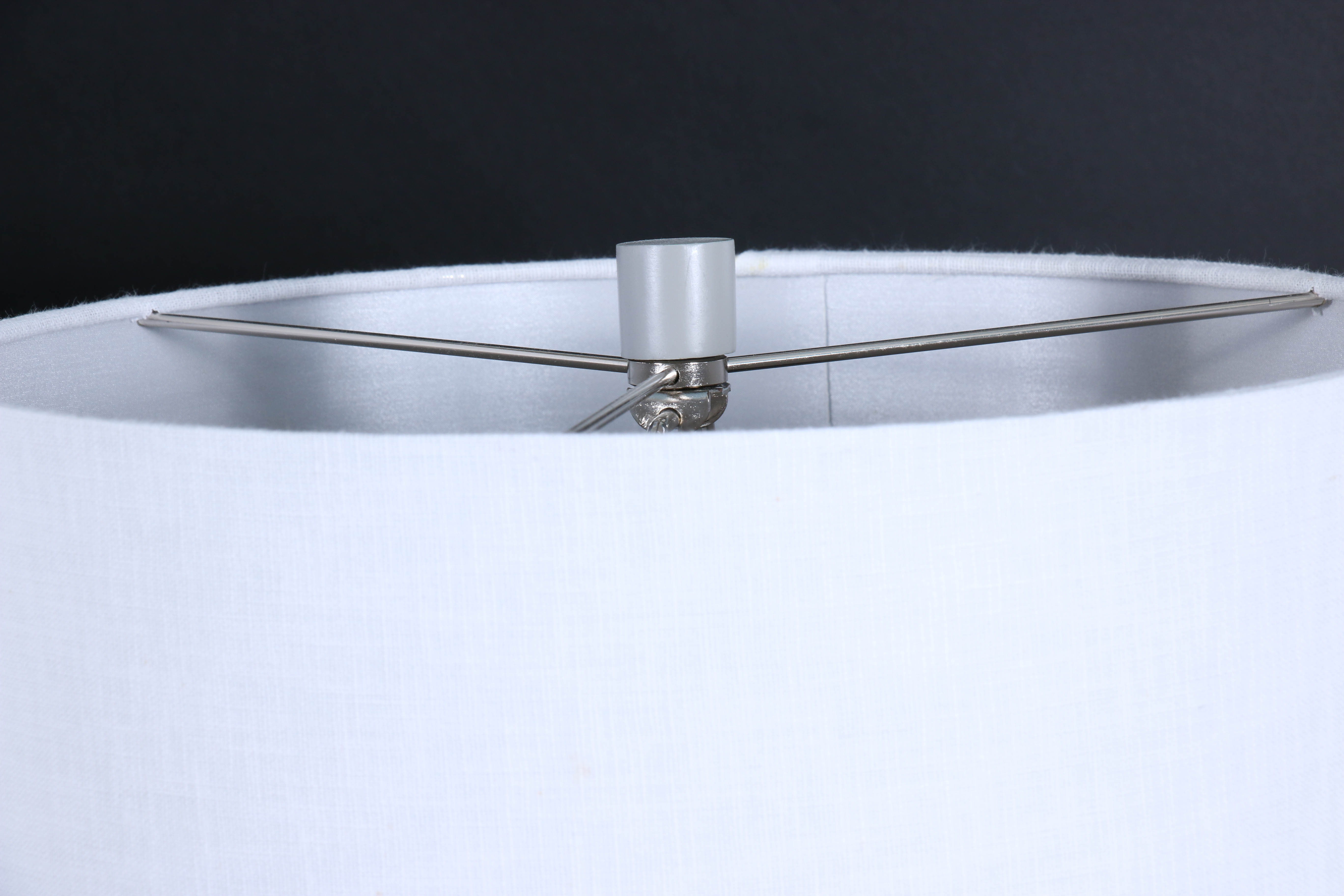 Modern Style Glass and Ceramic Table Lamps with Fabric Drum Shades