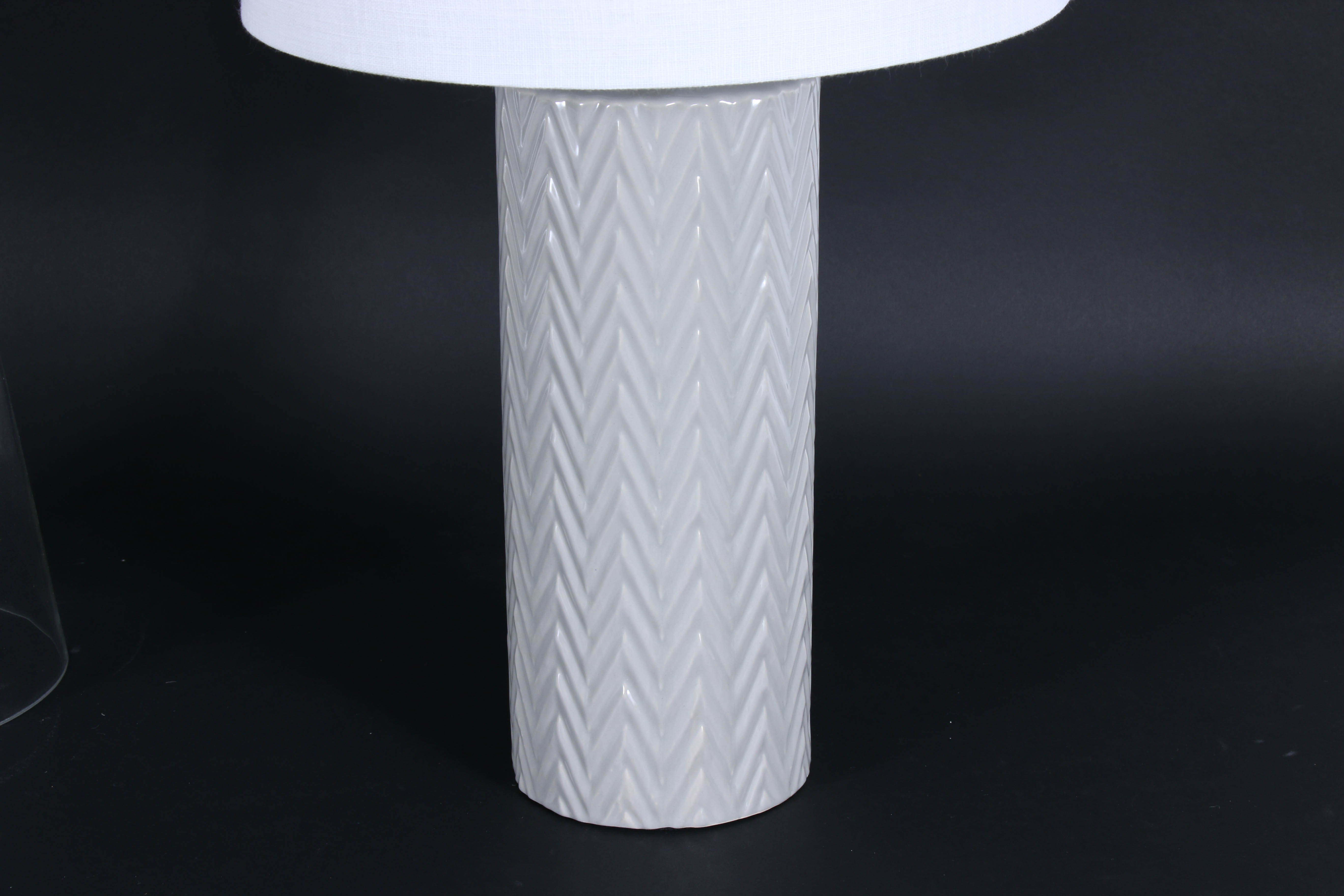 Modern Style Glass and Ceramic Table Lamps with Fabric Drum Shades