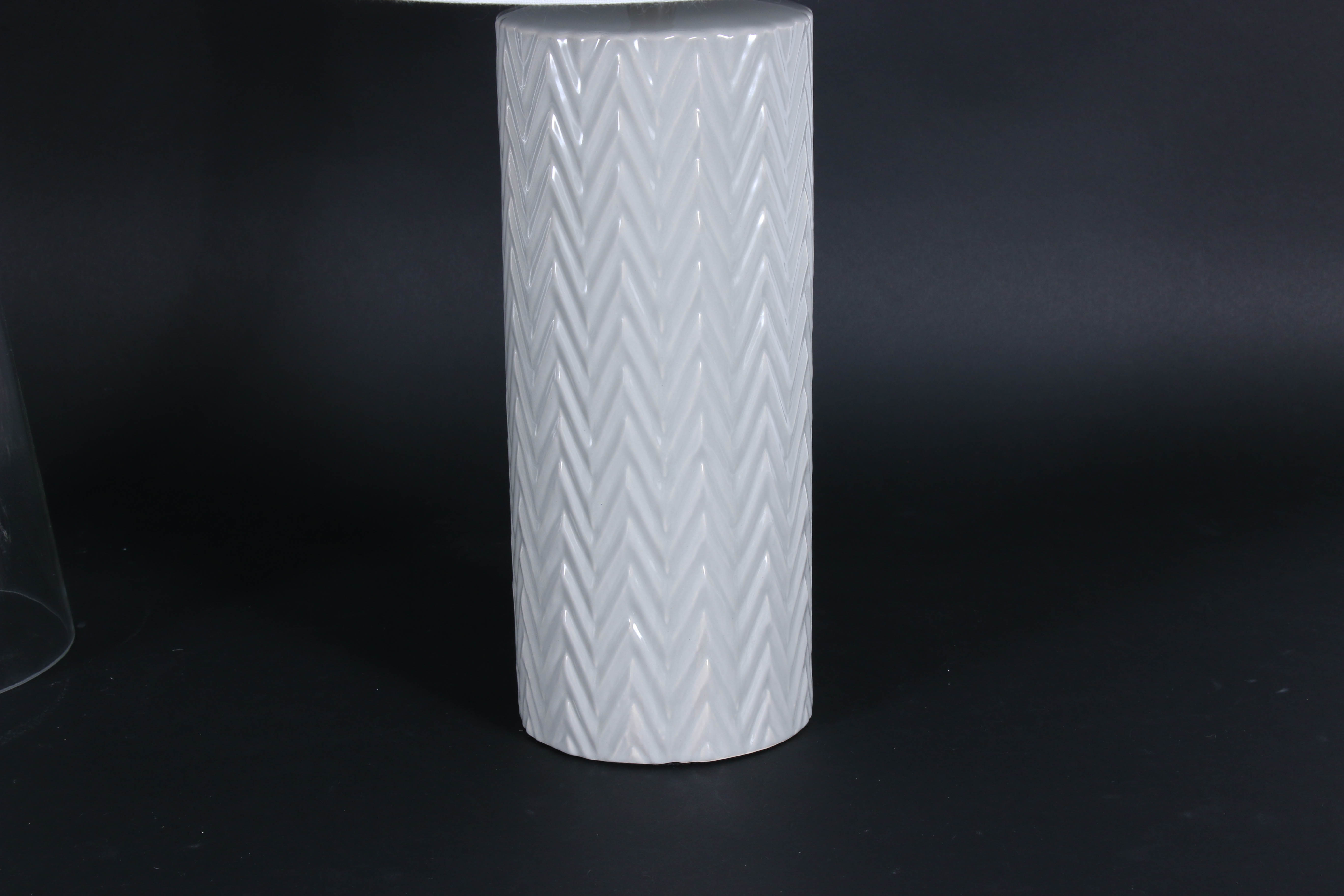 Modern Style Glass and Ceramic Table Lamps with Fabric Drum Shades