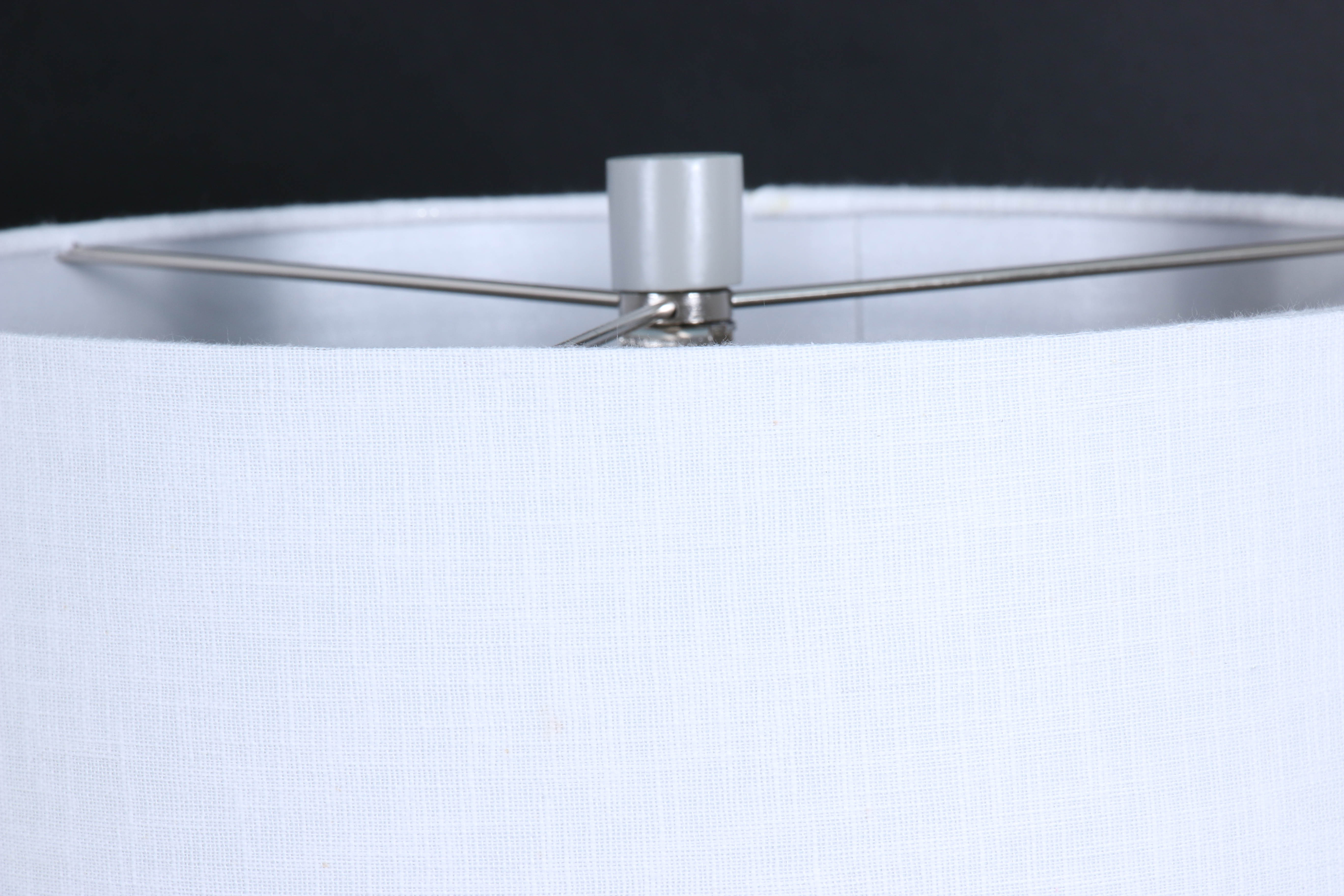 Modern Style Glass and Ceramic Table Lamps with Fabric Drum Shades