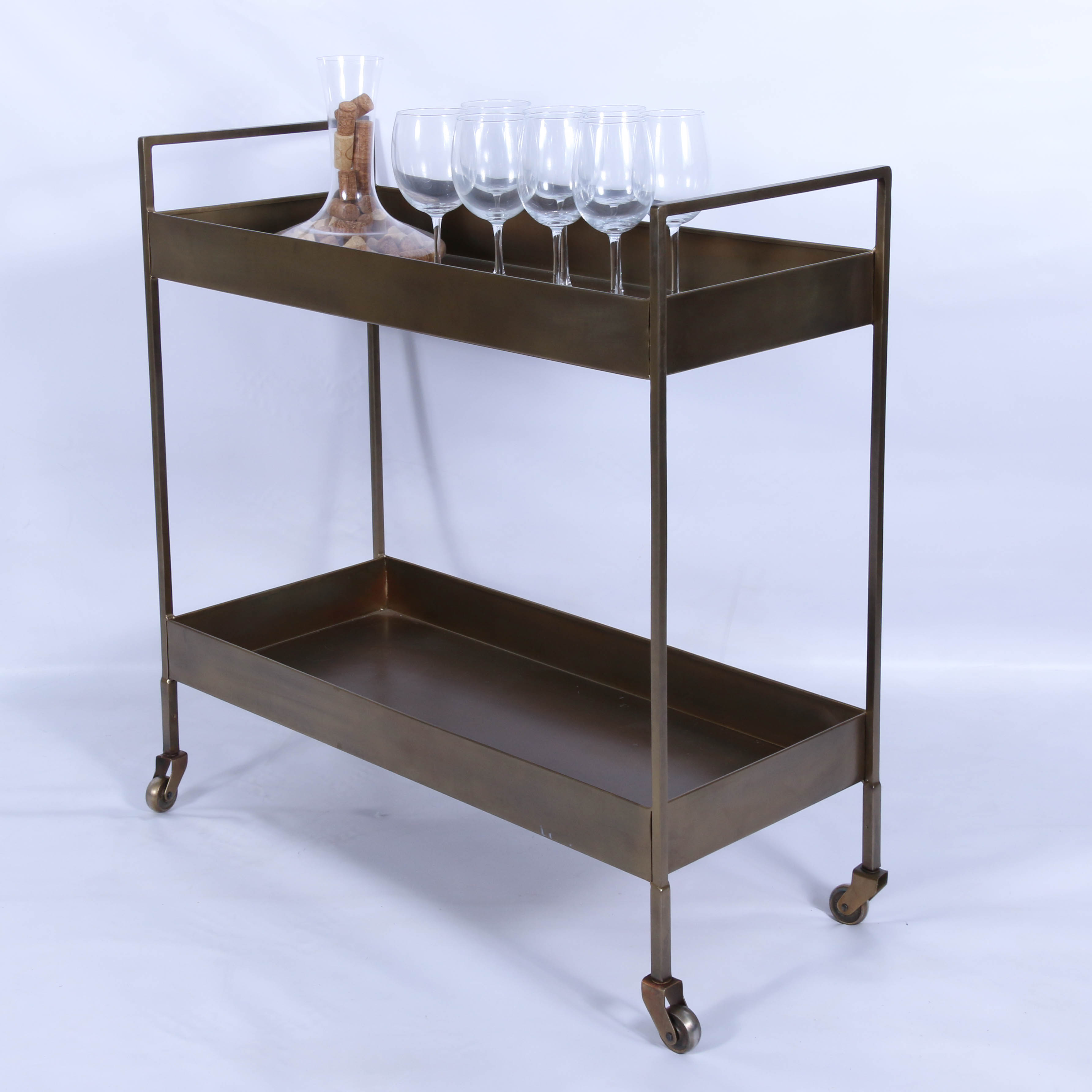 Modern Bar Cart and Side Table, Contemporary