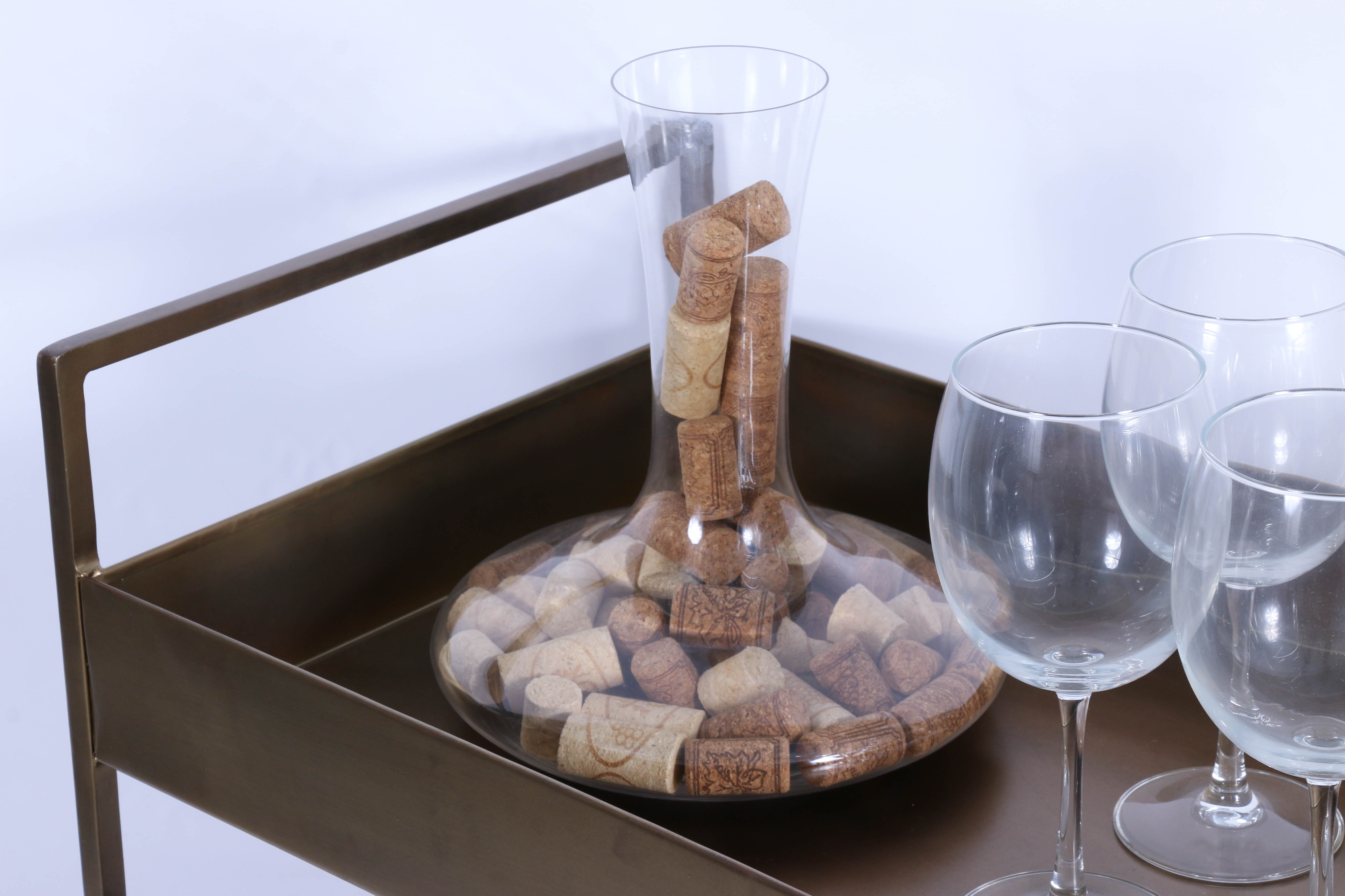 Modern Bar Cart and Side Table, Contemporary