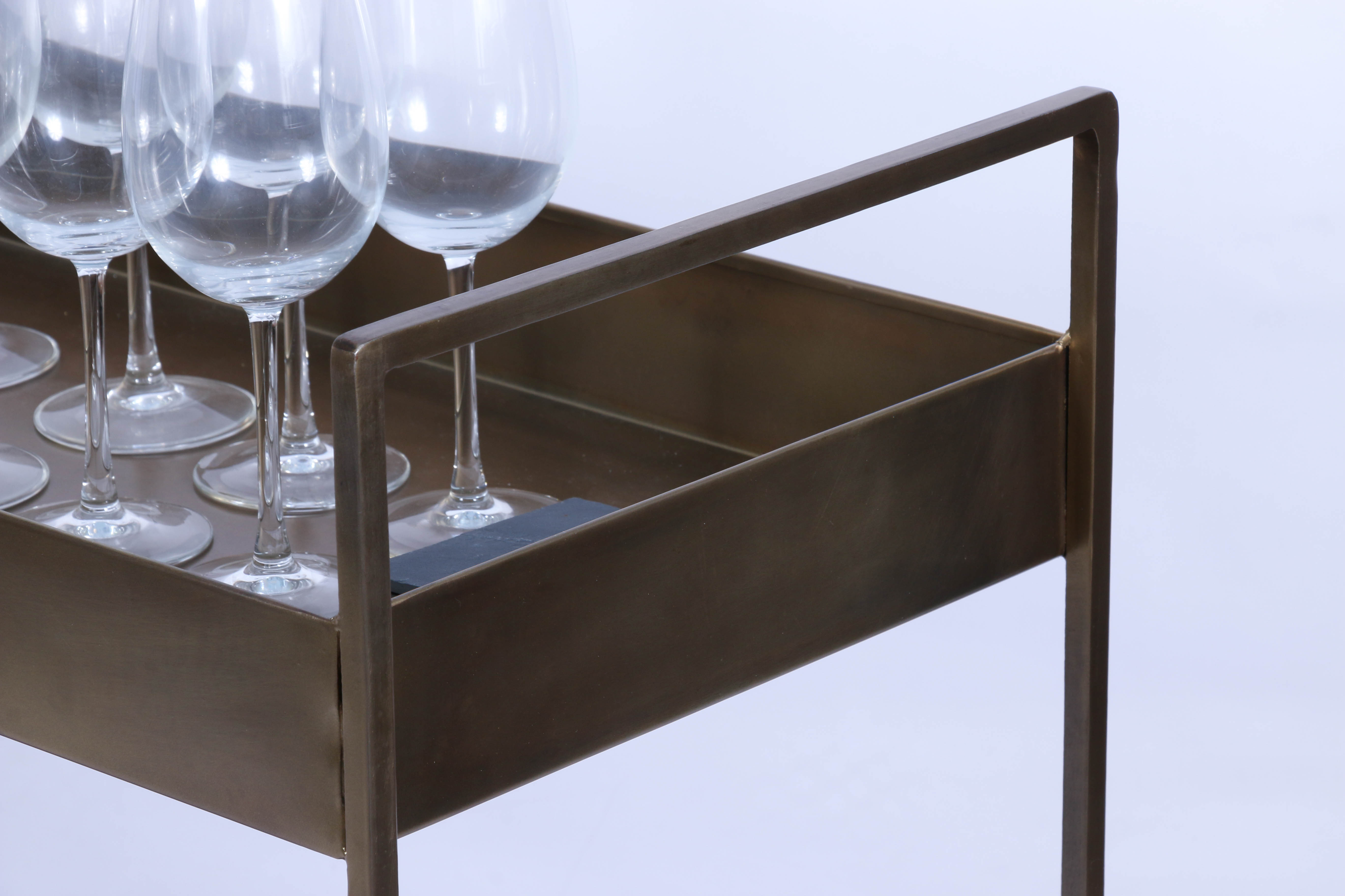 Modern Bar Cart and Side Table, Contemporary