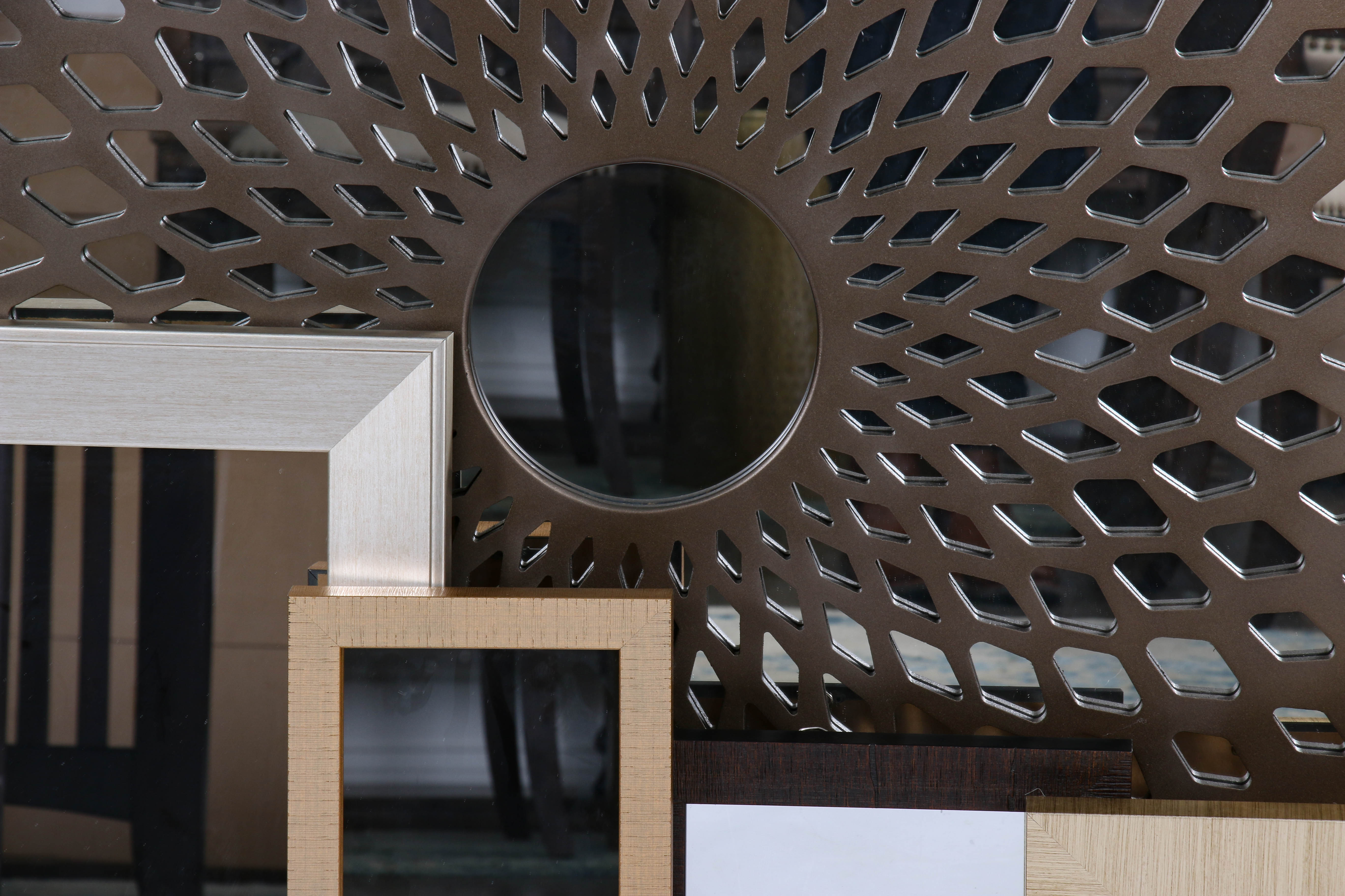 Modern Wall Mirrors in Gold, Silver and Oil-Rubbed Bronze Tones