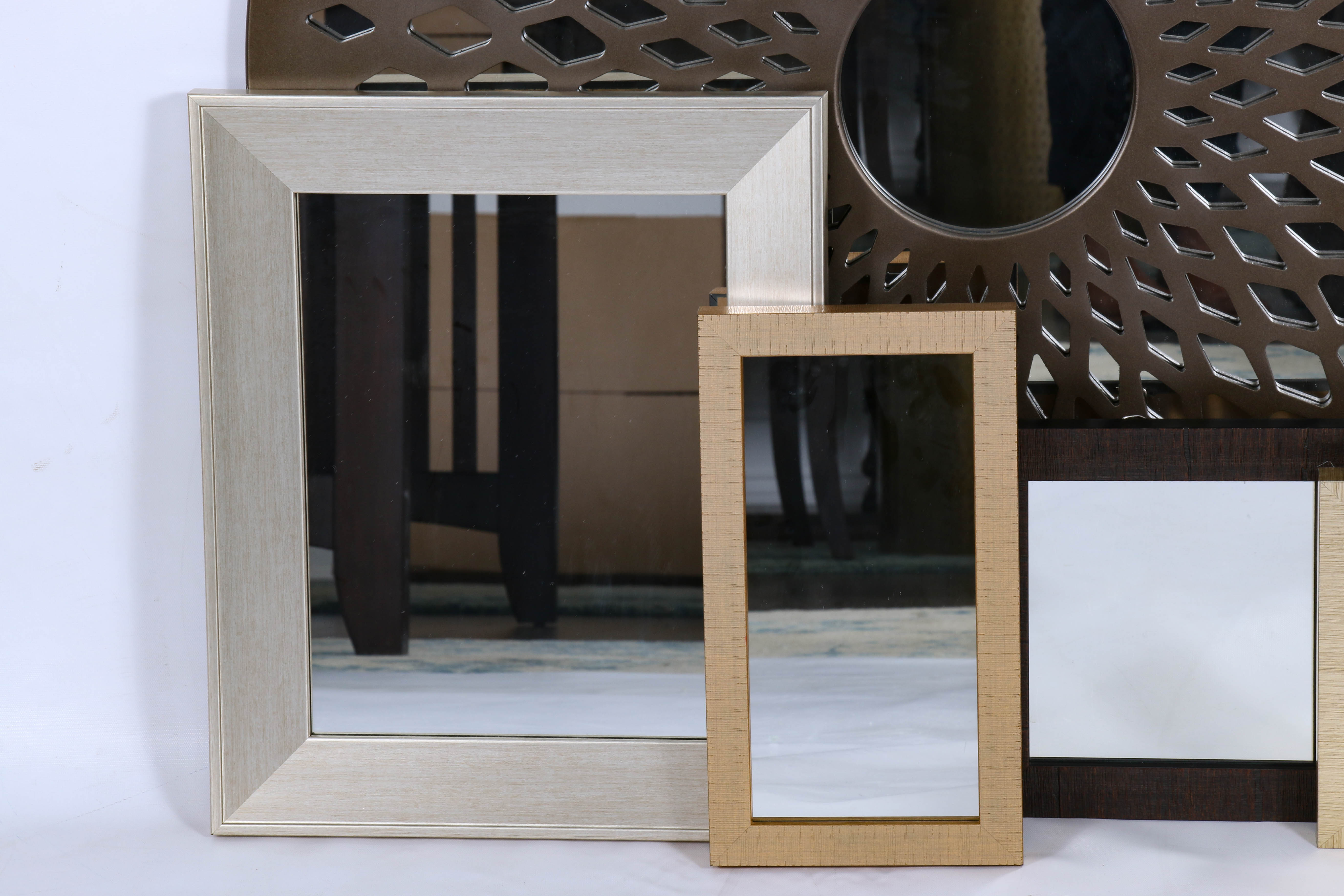 Modern Wall Mirrors in Gold, Silver and Oil-Rubbed Bronze Tones