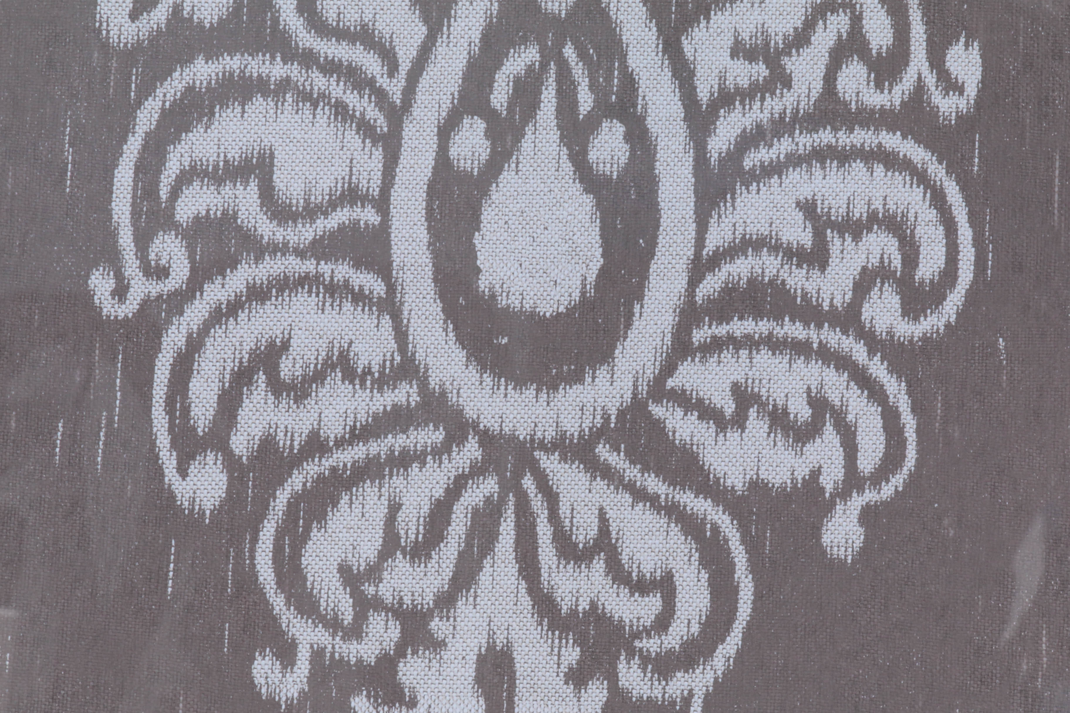 Resin Side Table with Mirrored Surface and Giclée Prints of Stylized Foliage