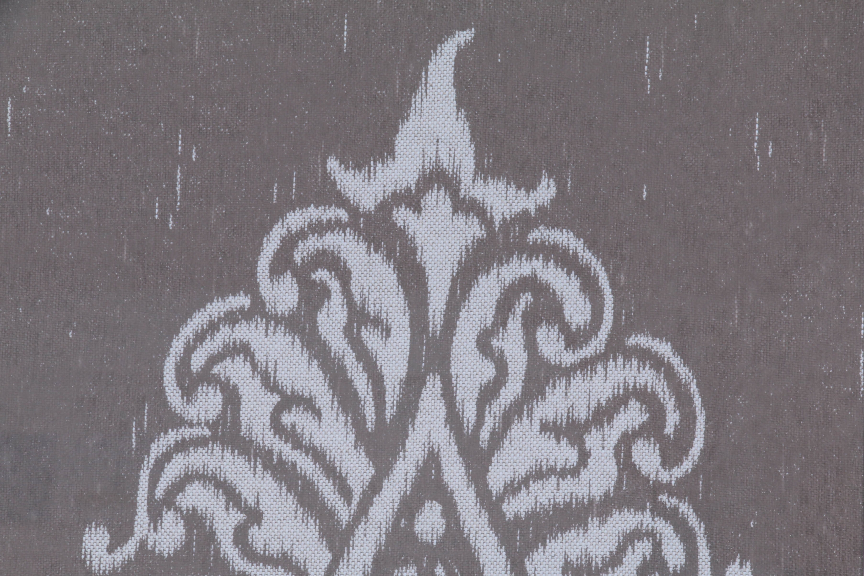 Resin Side Table with Mirrored Surface and Giclée Prints of Stylized Foliage