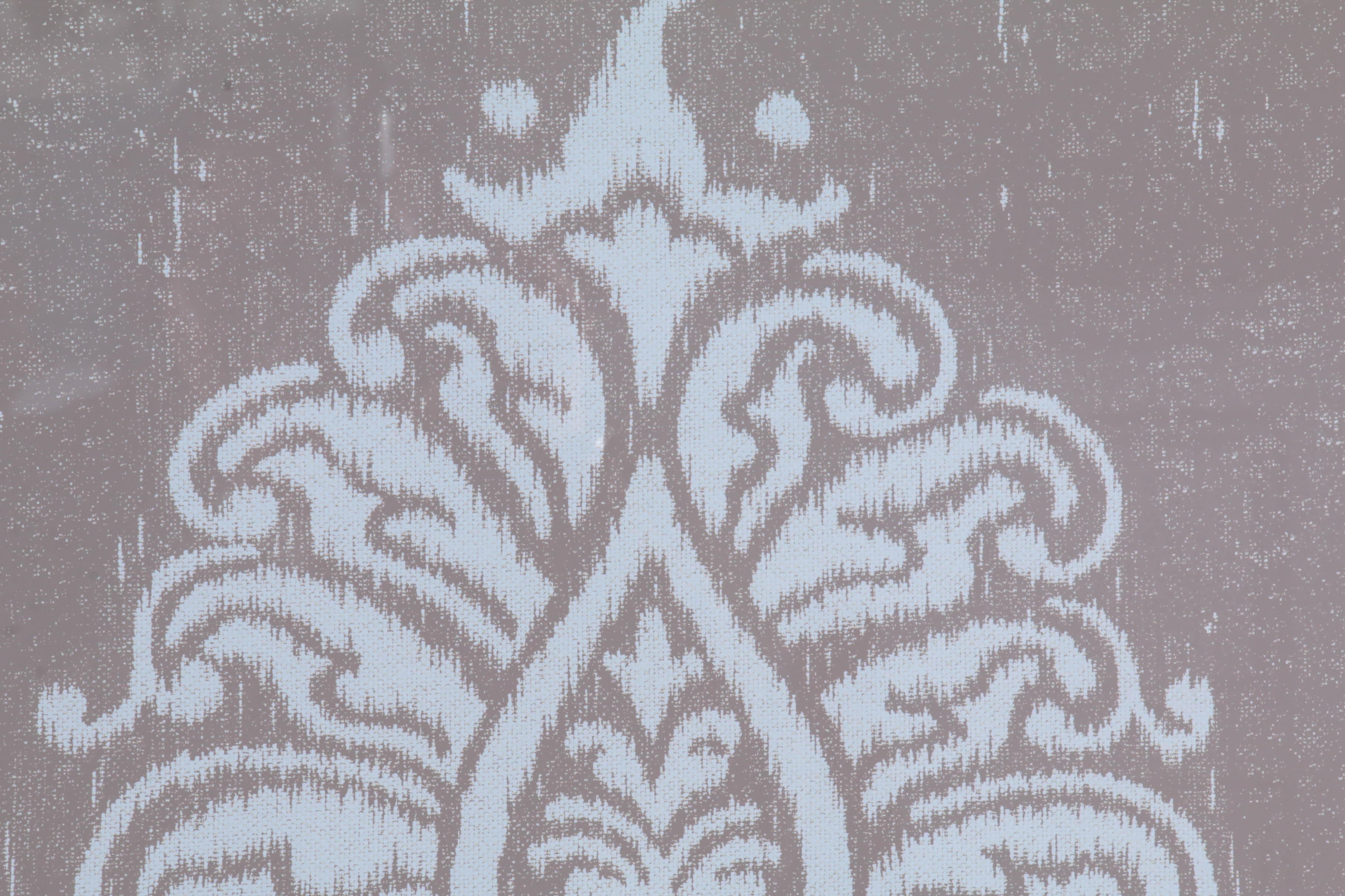 Resin Side Table with Mirrored Surface and Giclée Prints of Stylized Foliage