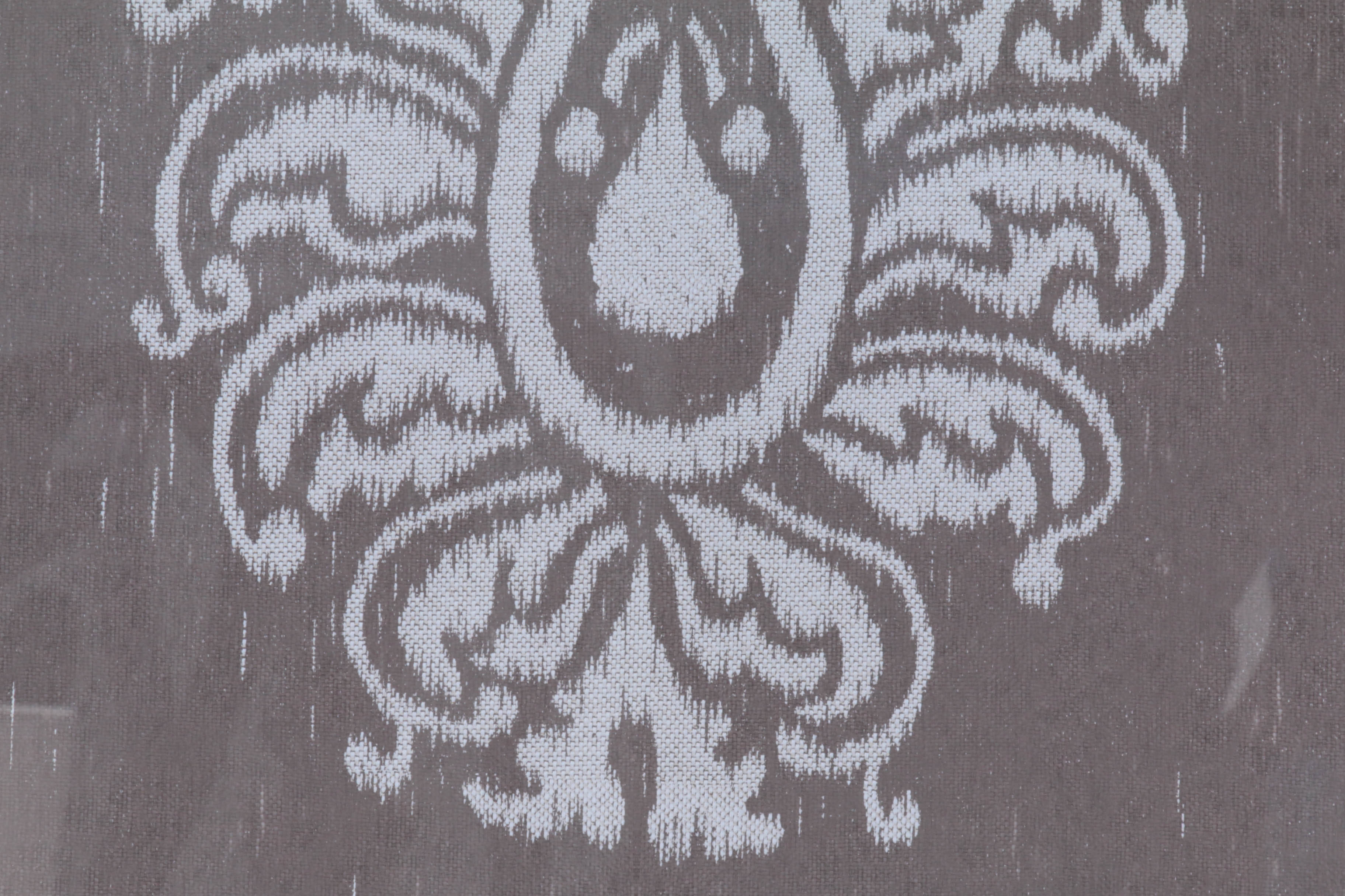 Resin Side Table with Mirrored Surface and Giclée Prints of Stylized Foliage