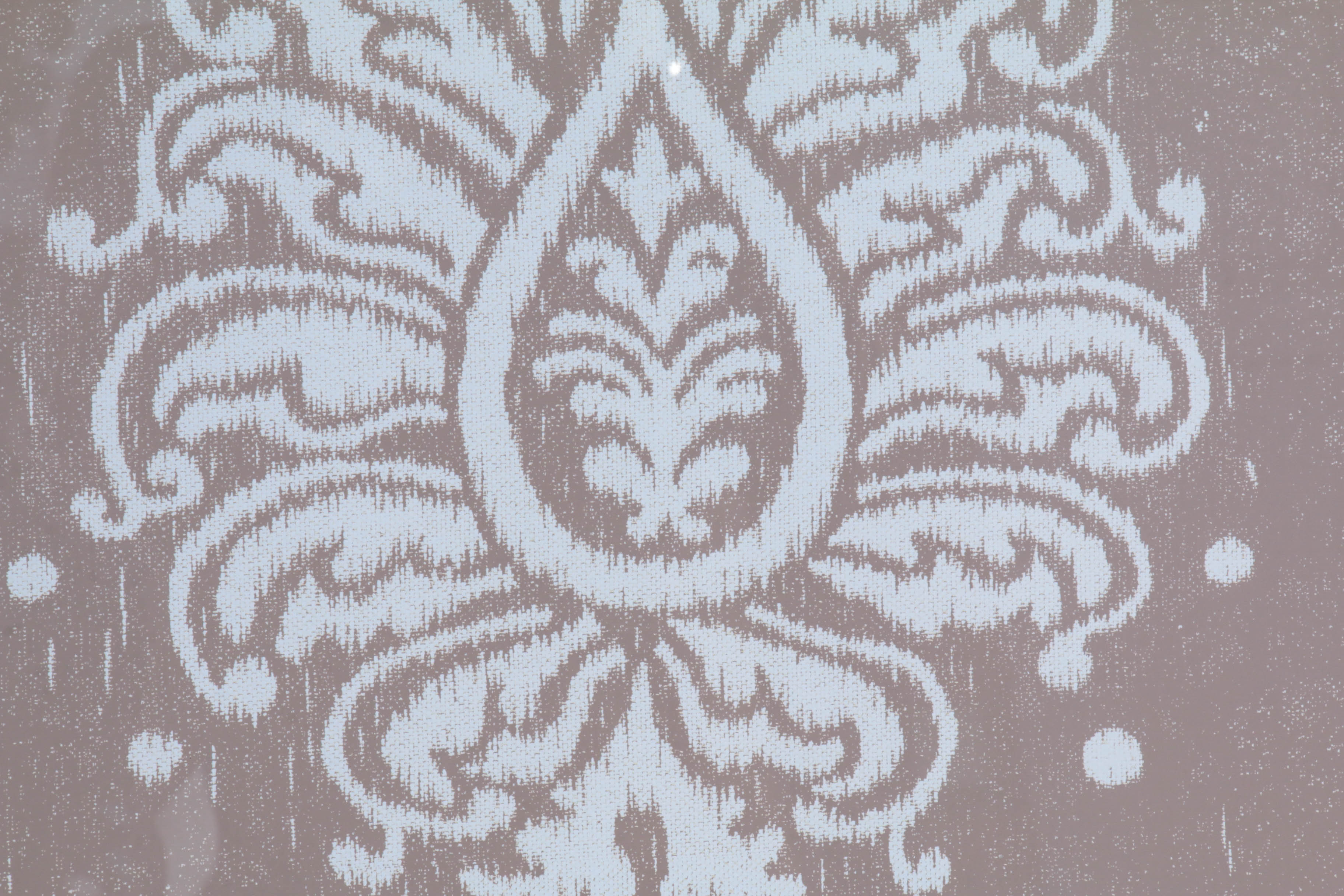 Resin Side Table with Mirrored Surface and Giclée Prints of Stylized Foliage