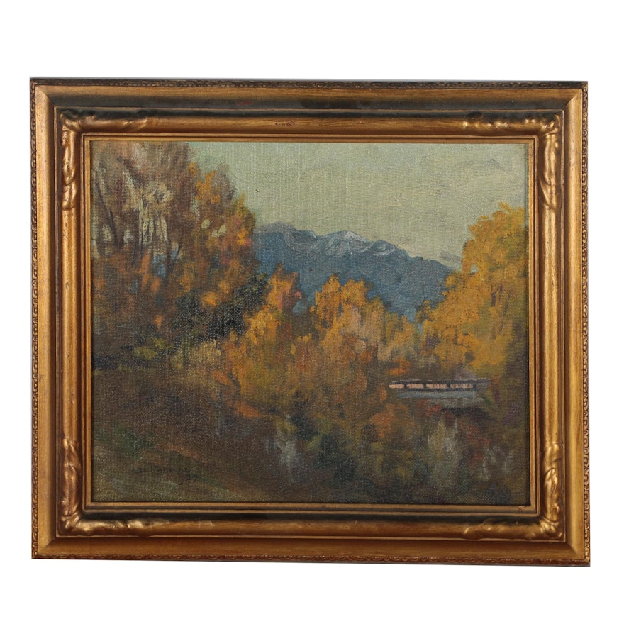 Eli Maybee Landscape Oil Painting, 1929