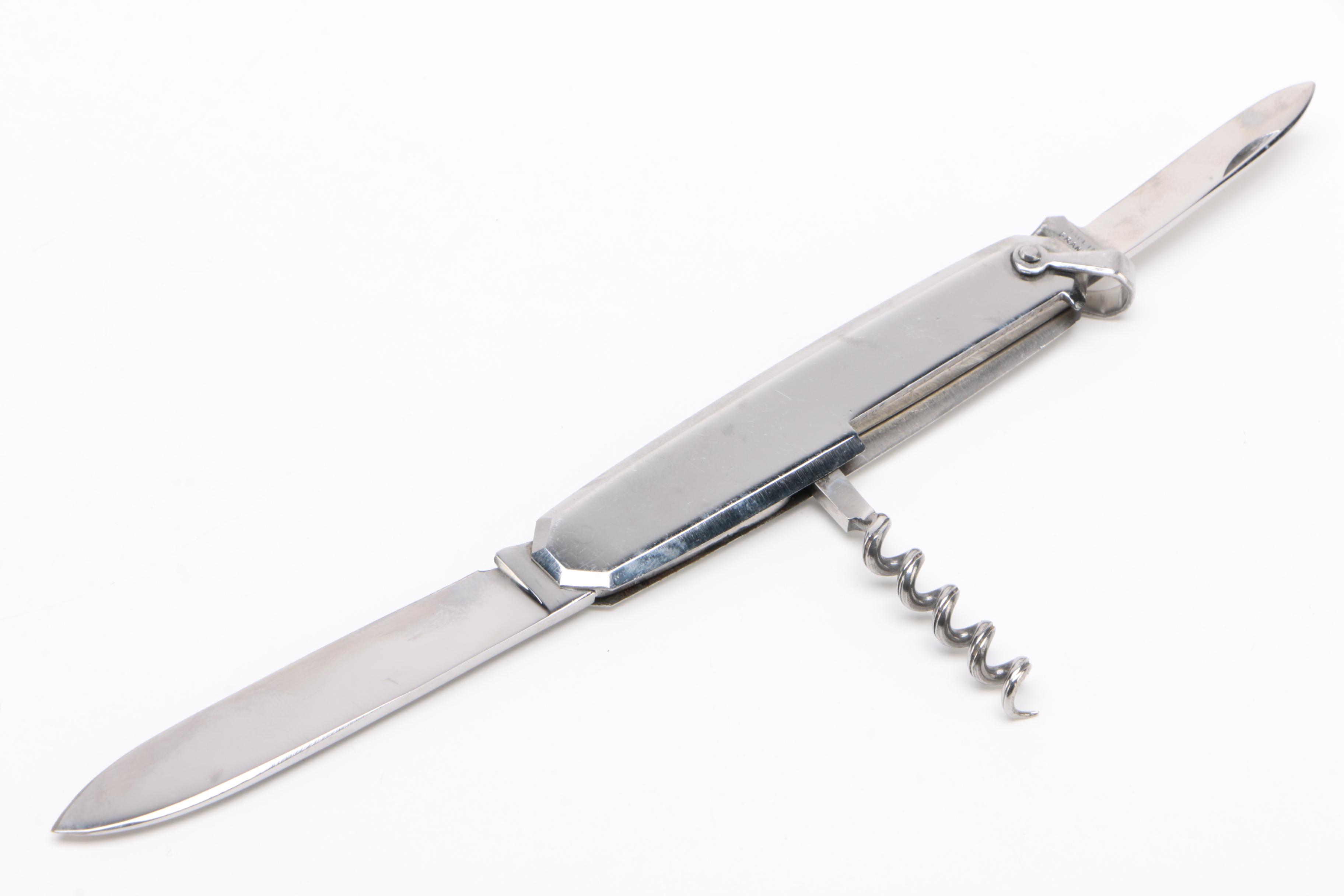 Schlumberger for Hermés Silver Tone Pocket Knife