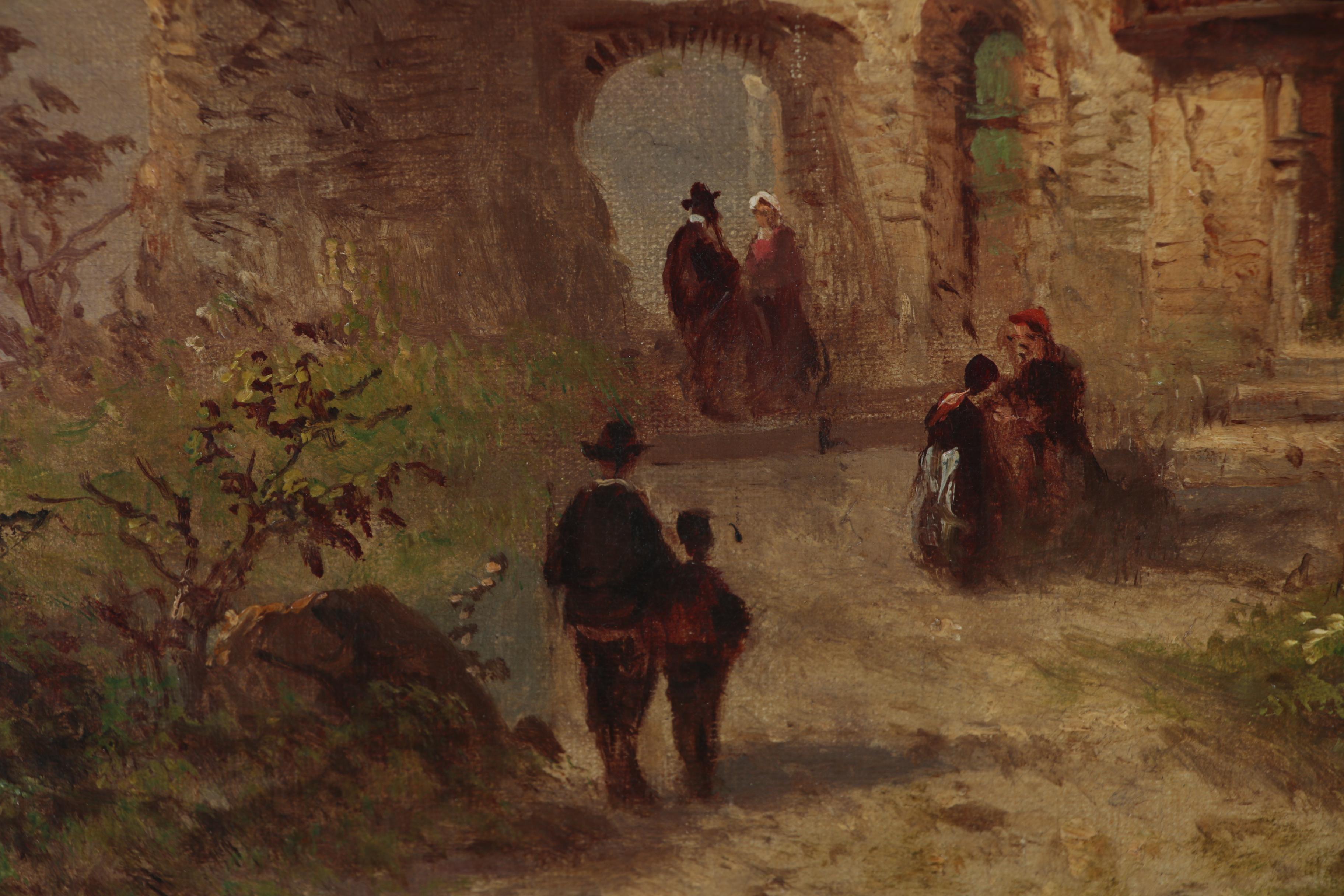 Franz Auguste Rezia Oil Painting of Northern Italian Village, 1906