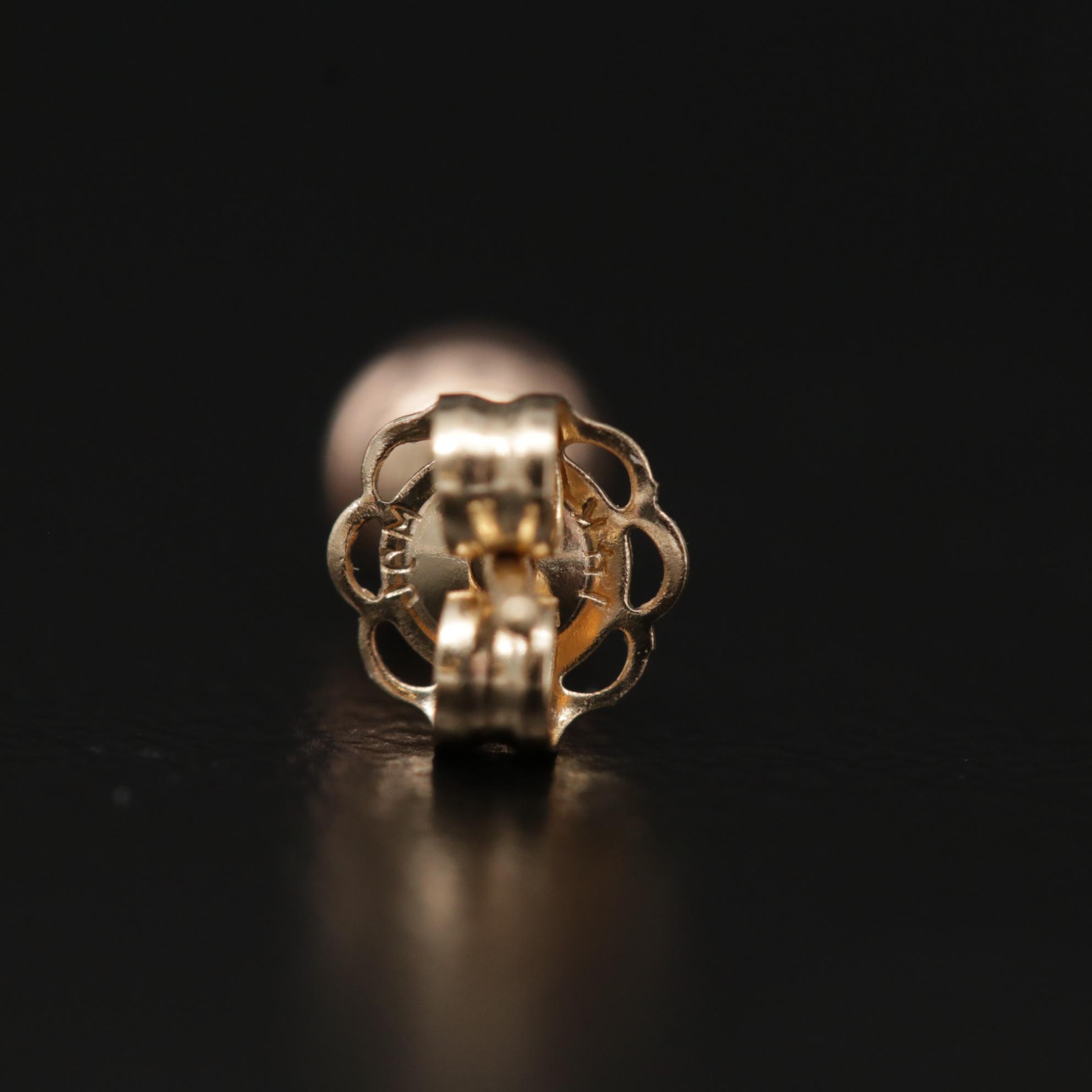 14K Rose Gold Small Ball Stud Earrings