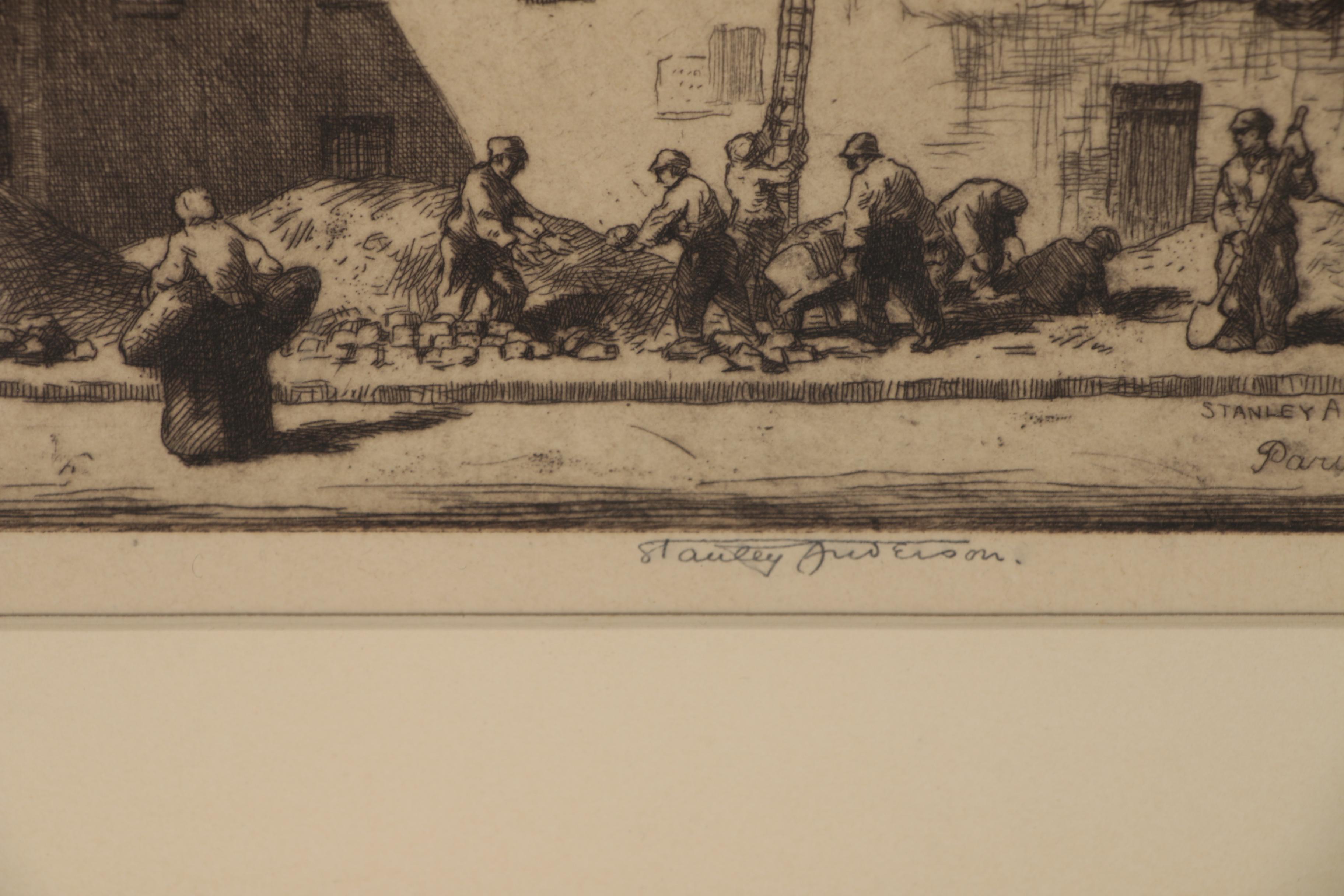 Stanley Anderson Etching "Paris Tenements", 1915