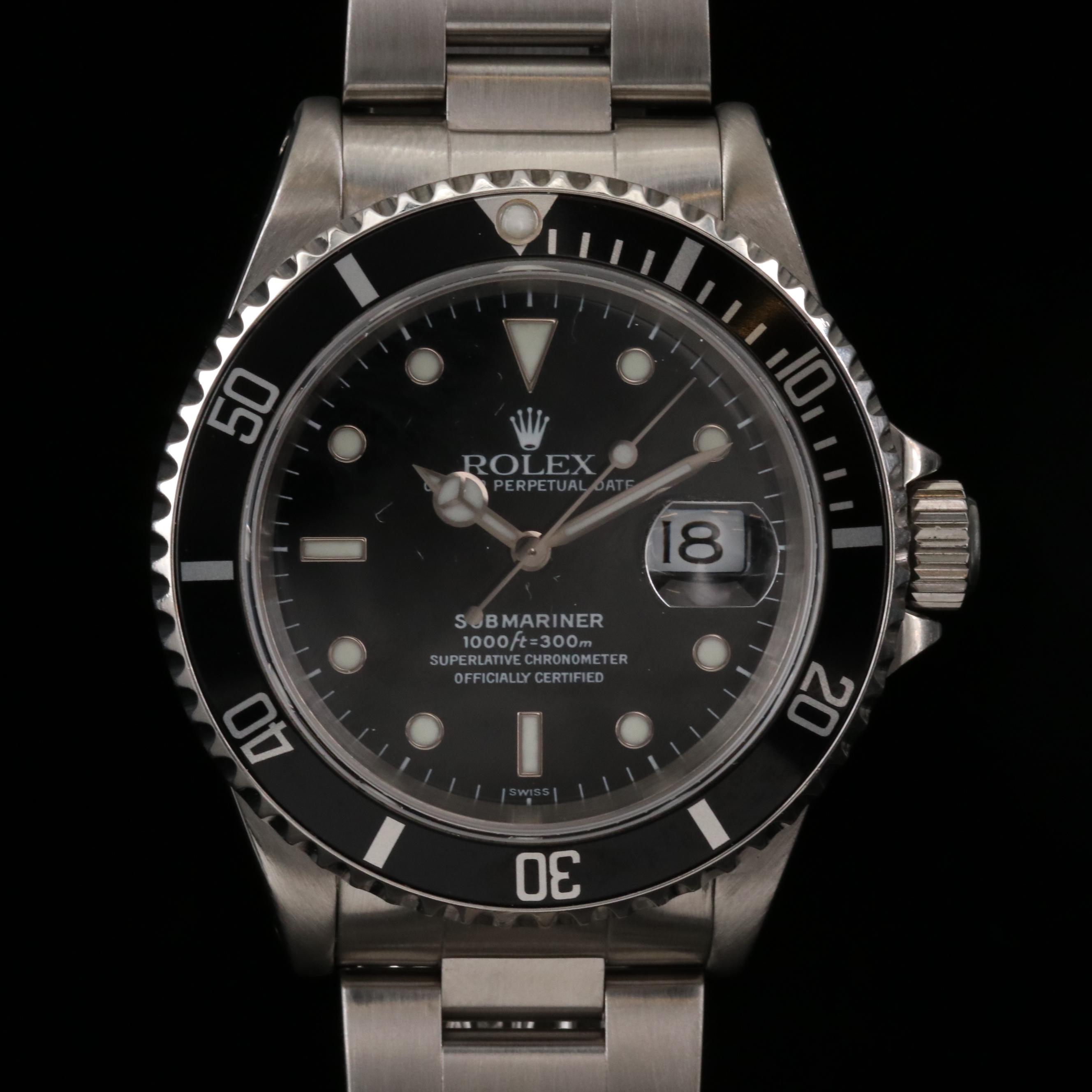 Rolex Submariner 16610 Stainless Steel Automatic Watch, 1999