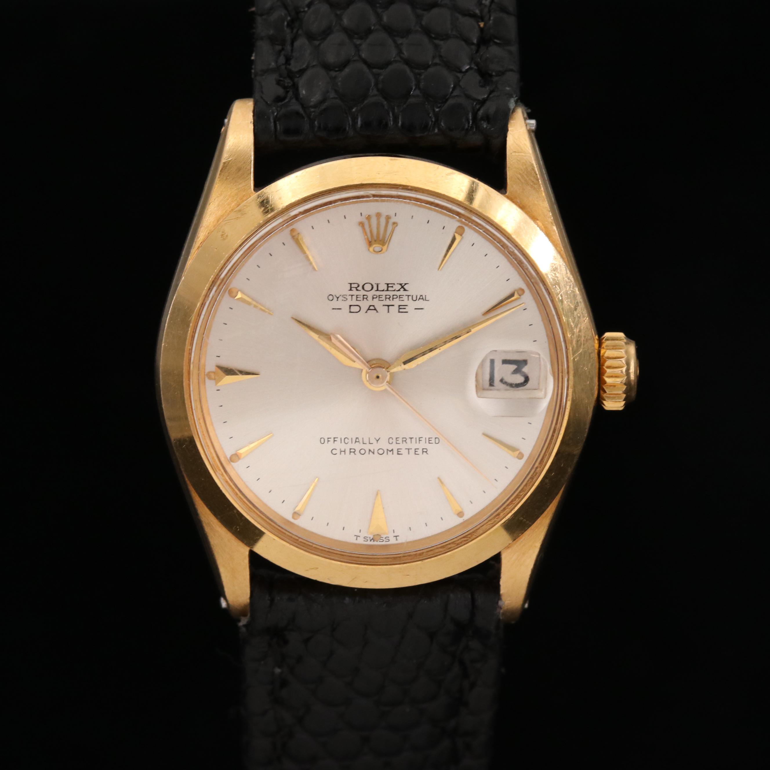 Rolex Date Mid-Size 18K Gold Automatic Watch, 1964