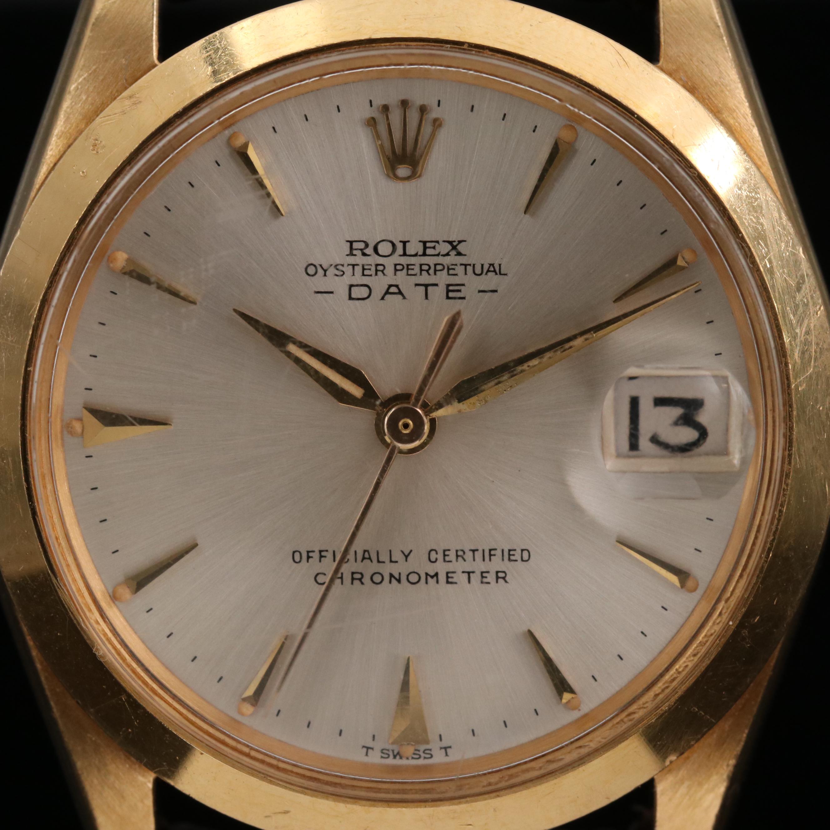 Rolex Date Mid-Size 18K Gold Automatic Watch, 1964