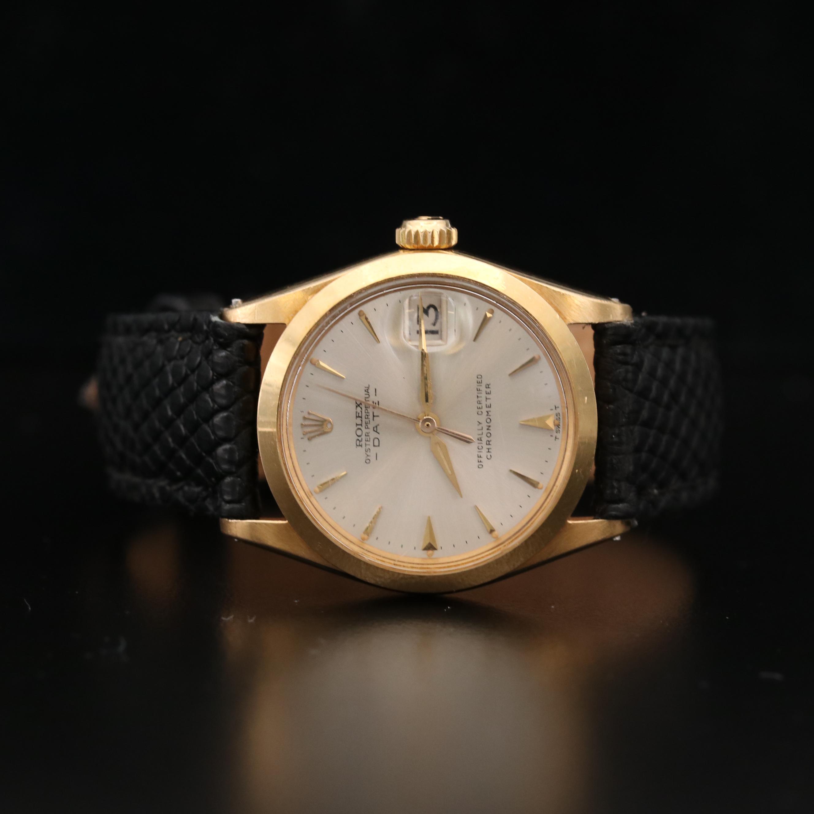 Rolex Date Mid-Size 18K Gold Automatic Watch, 1964