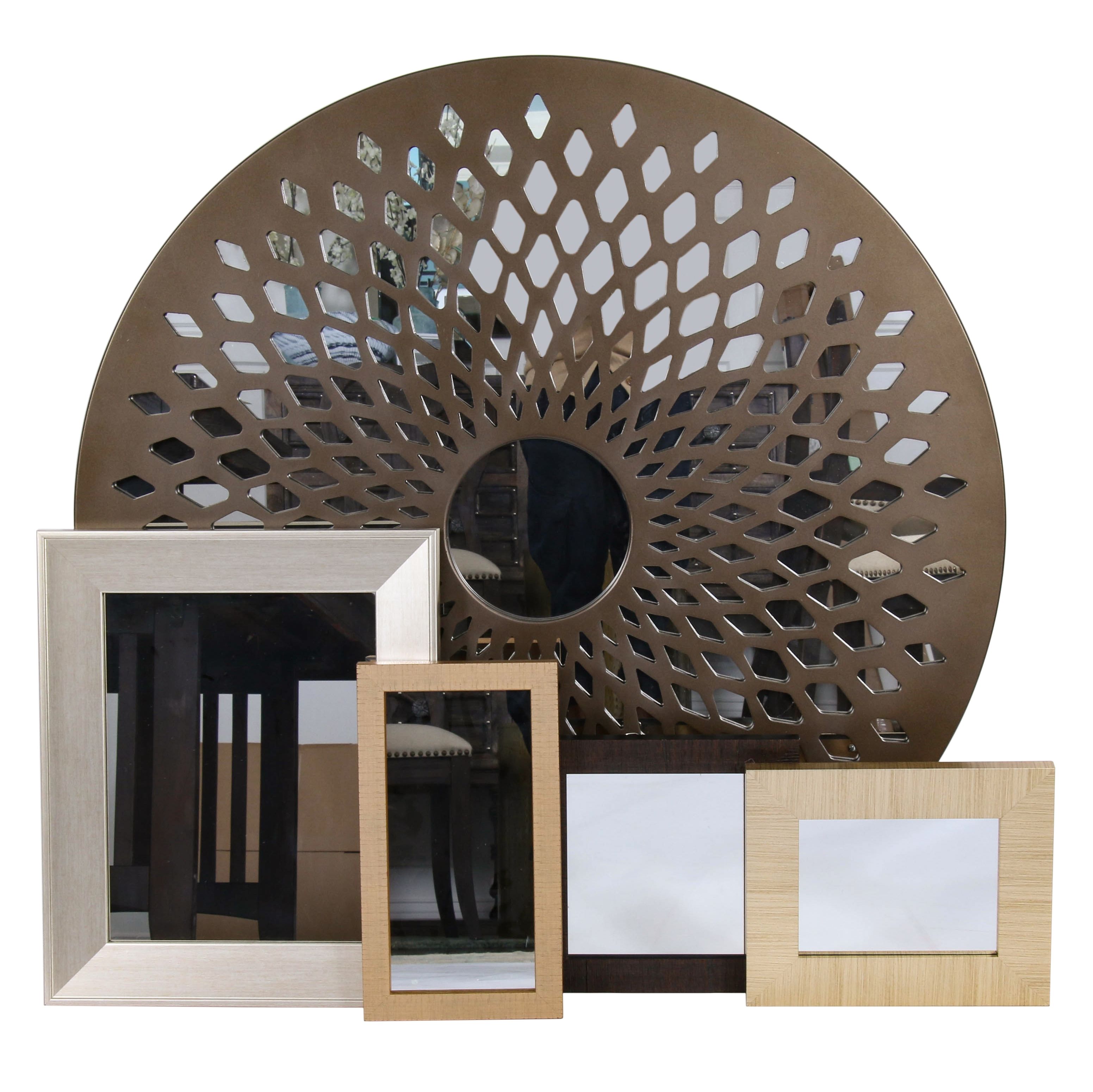 Modern Wall Mirrors in Gold, Silver and Oil-Rubbed Bronze Tones