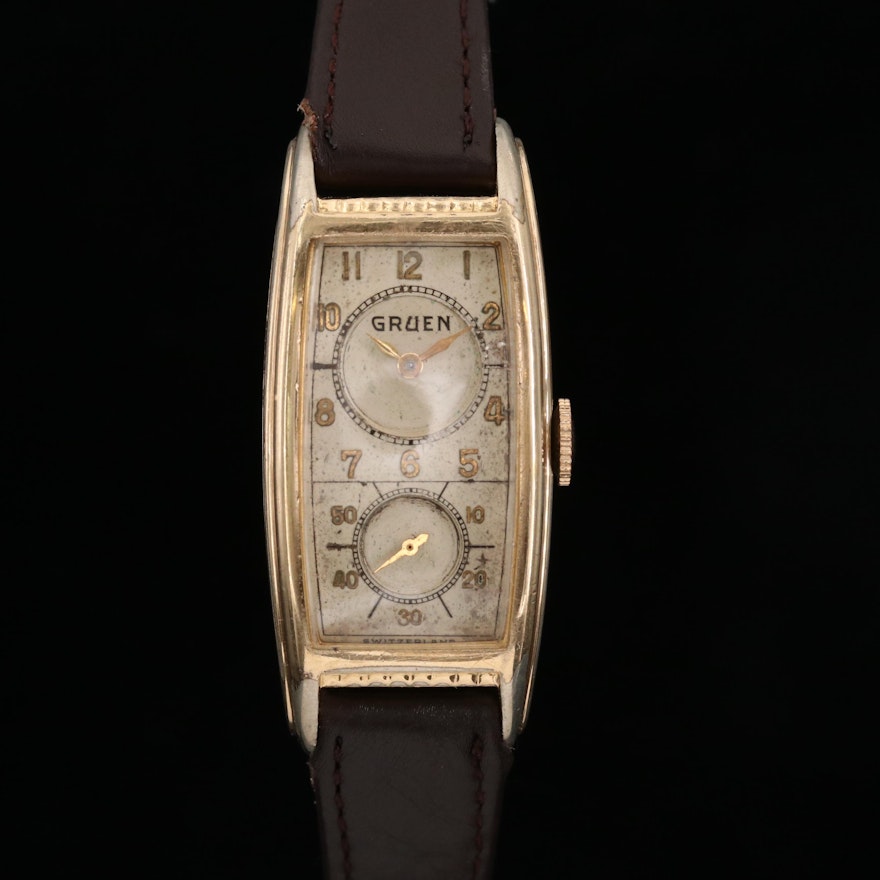 Gruen 10K Gold Filled Doctors Watch, Vintage