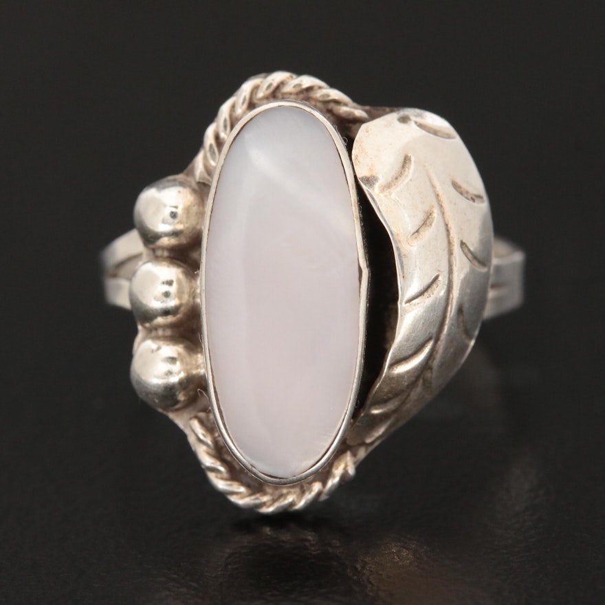 Sterling Silver Mother of Pearl Ring