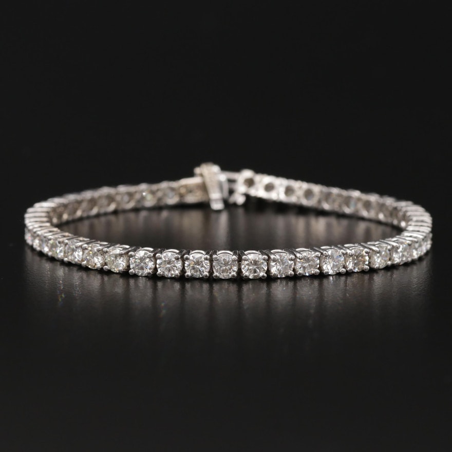 14K White Gold 8.13 CTW Diamond Line Bracelet