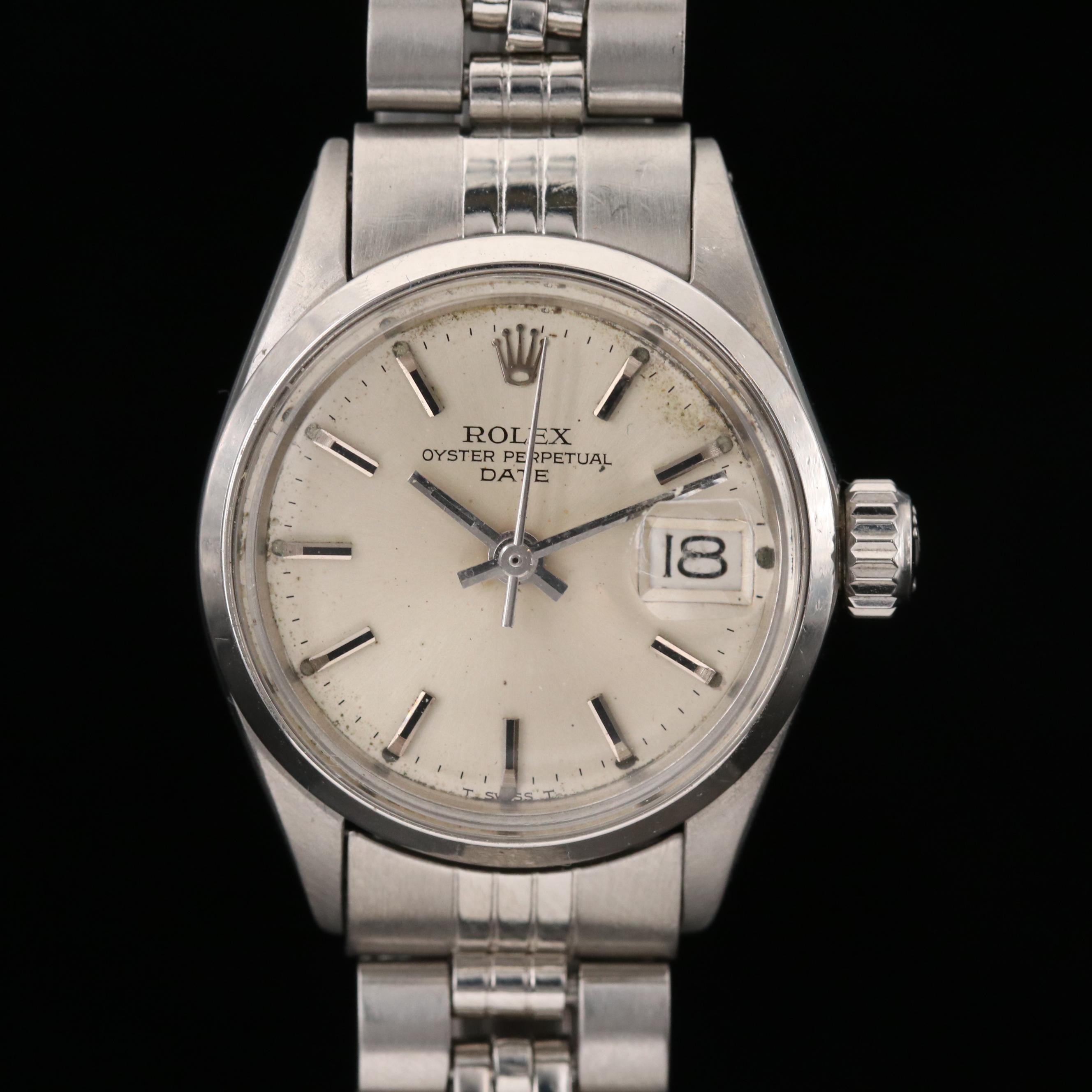 Vintage Rolex Date Stainless Steel Automatic Watch, 1970