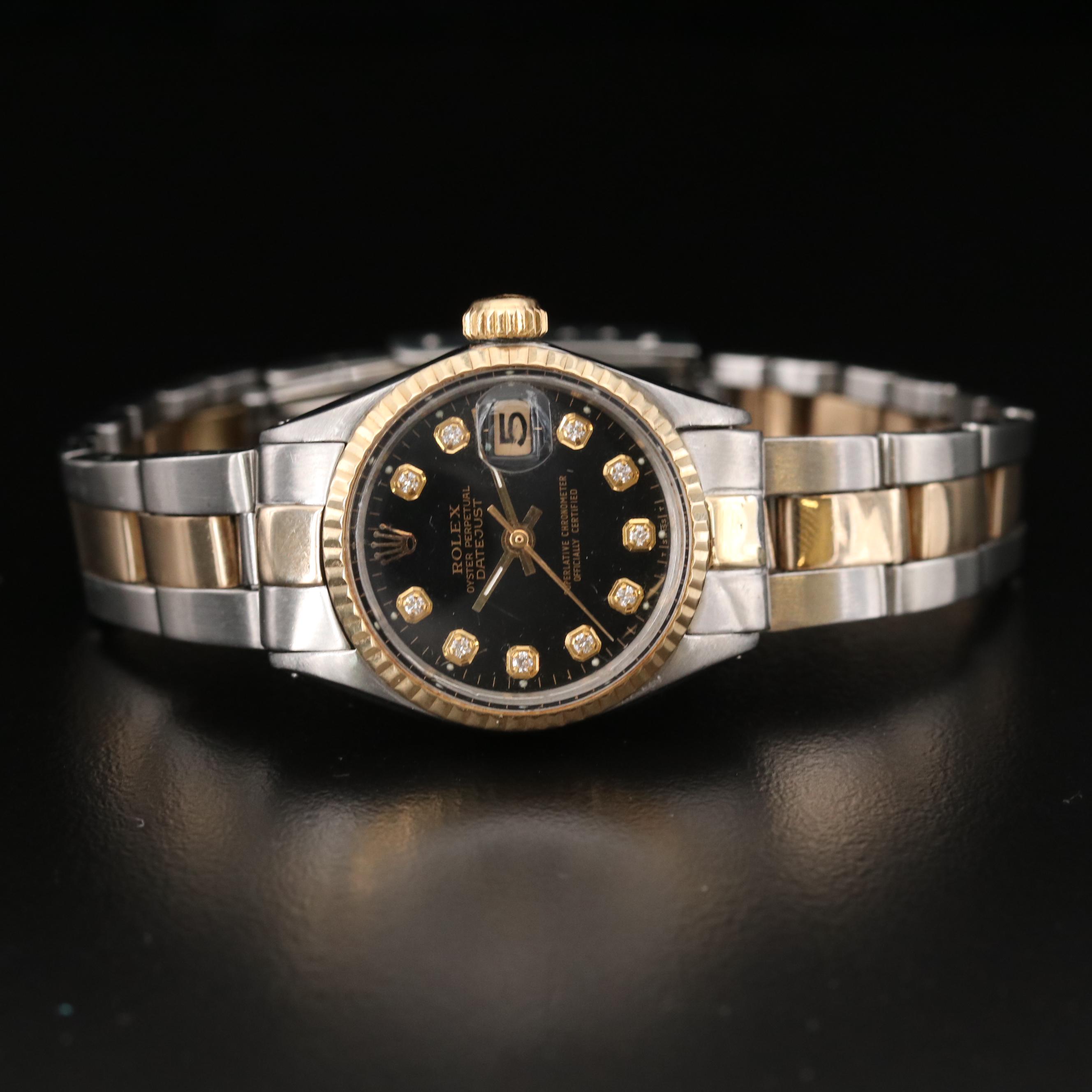 Rolex Datejust 18K Gold and Stainless Steel With Diamond Dial Watch, 1966