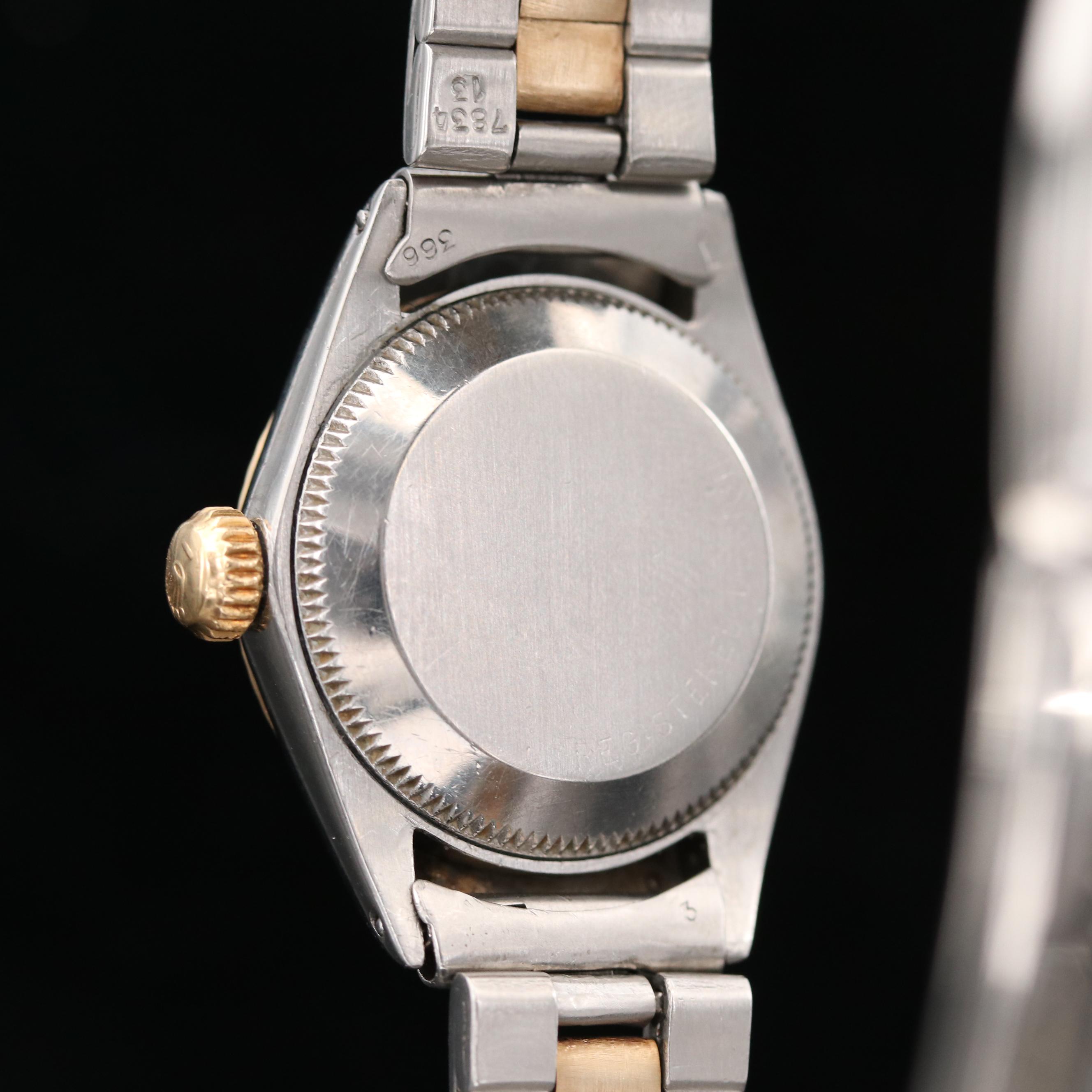 Rolex Datejust 18K Gold and Stainless Steel With Diamond Dial Watch, 1966