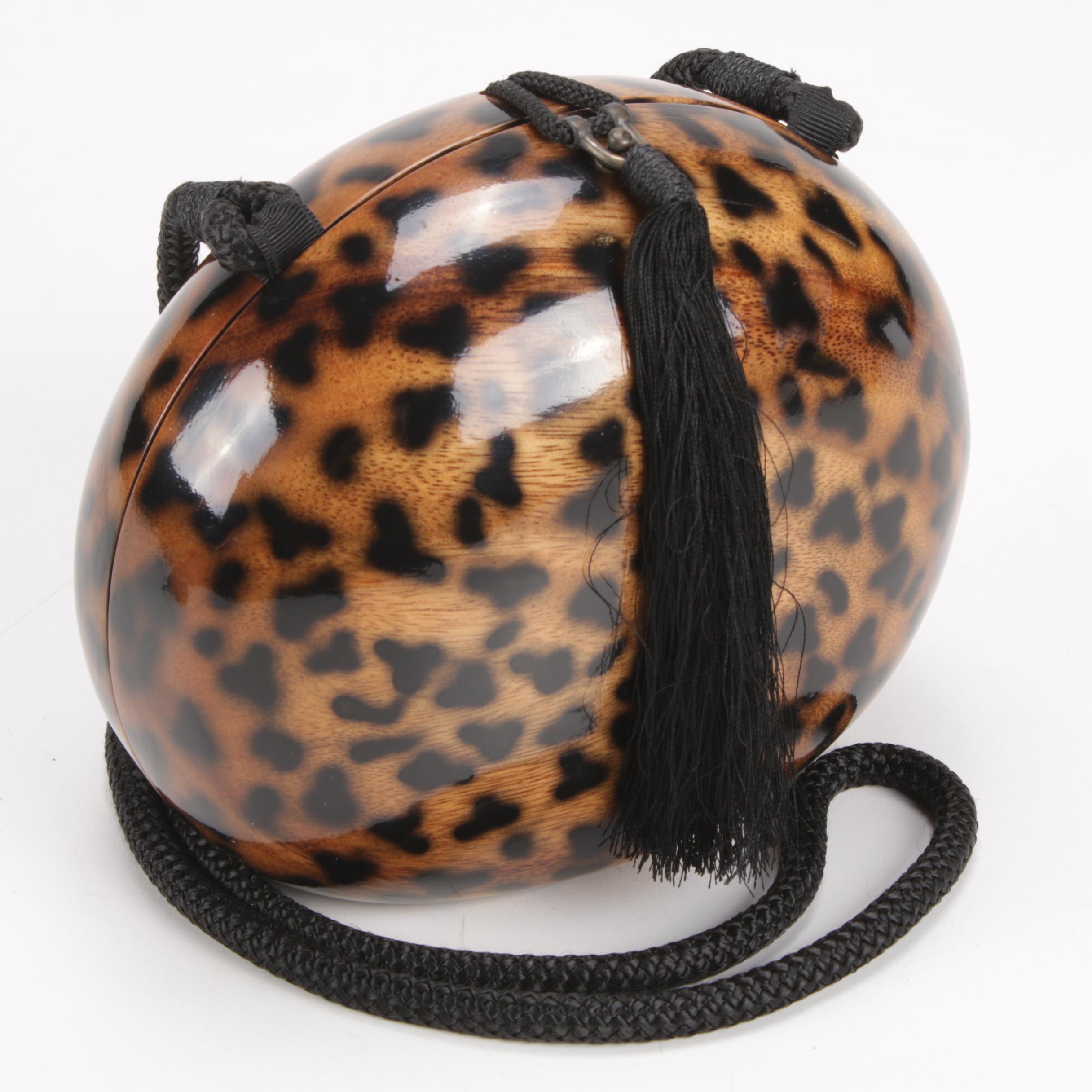 Timmy Woods of Beverly Hills Signed Limited Edition Leopard Acacia Handbag